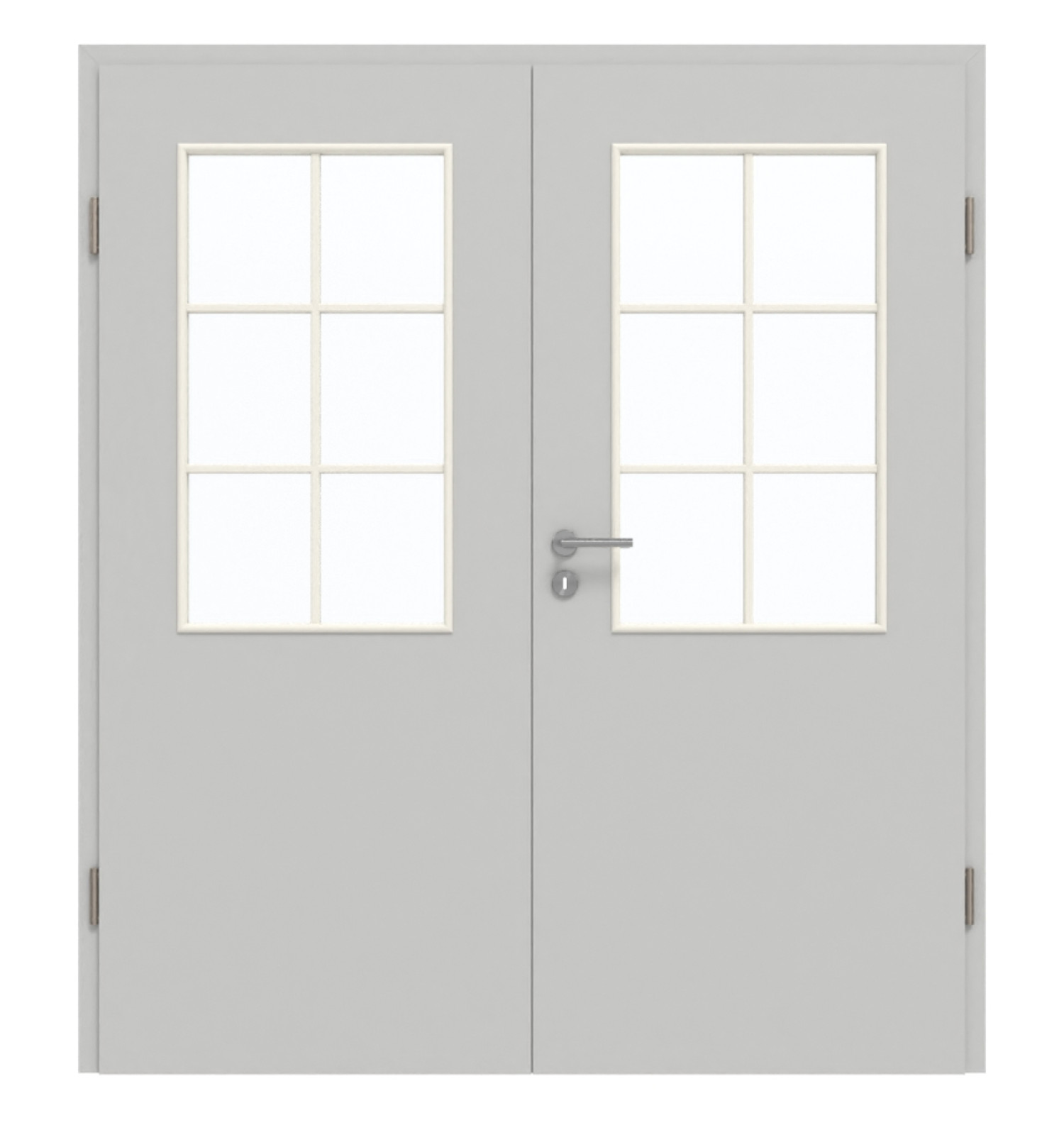 GARANT Doppelflügeltür inkl. Zarge D92-60 Dove Grey Resopal mit Lichtausschnitt LA-6 Sprosse SP4