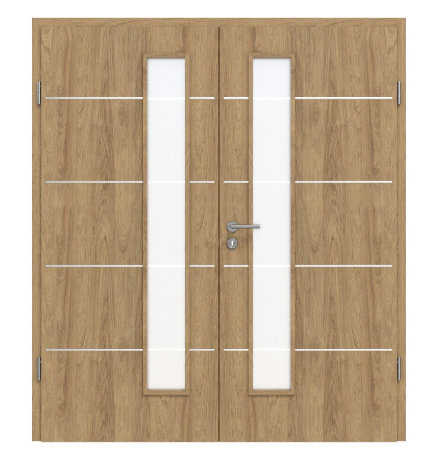 CLASSEN Doppelflügeltür 4.12 Hickory Eiche CPL mit Lichtausschnitt inkl. Zarge