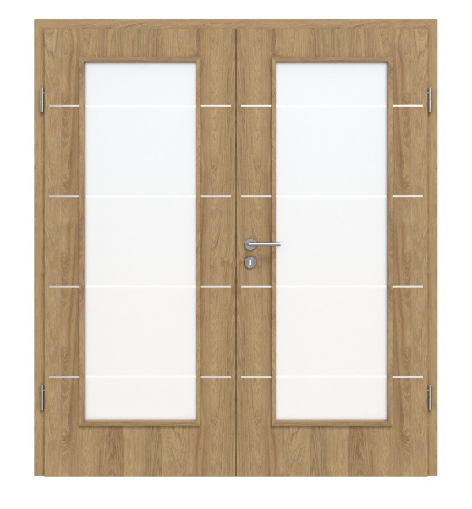 CLASSEN Doppelflügeltür 4.7 Hickory Eiche CPL mit Lichtausschnitt inkl. Zarge