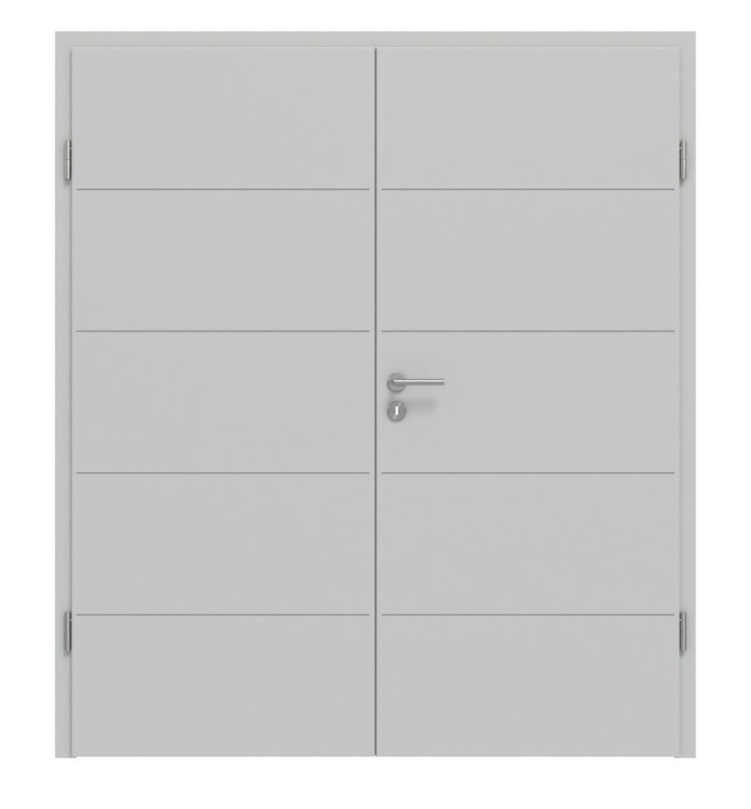 Frontansicht von Signum 27 Basic Lack Grau RAL 7035 Doppelflügeltür inkl. Zarge - Huga
