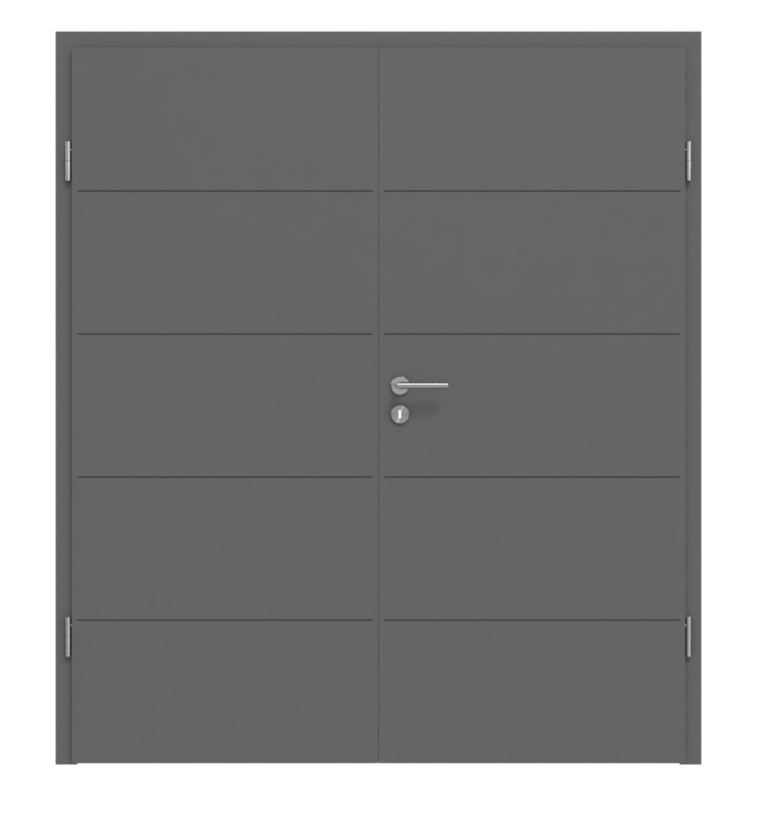 HÖRMANN Doppelflügeltür Groove 27 Staubgrau RAL 7037 Lack DesignLine mit Zarge