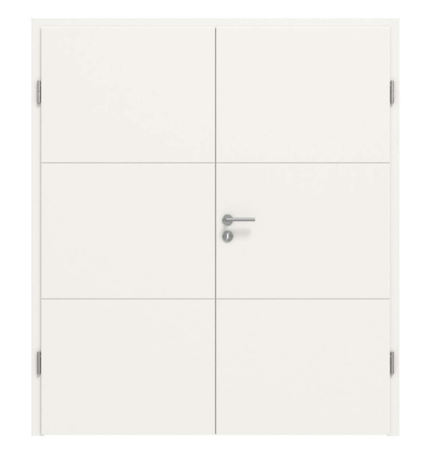 HÖRMANN Doppelflügeltür Groove 31 Weißlack DesignLine mit Zarge
