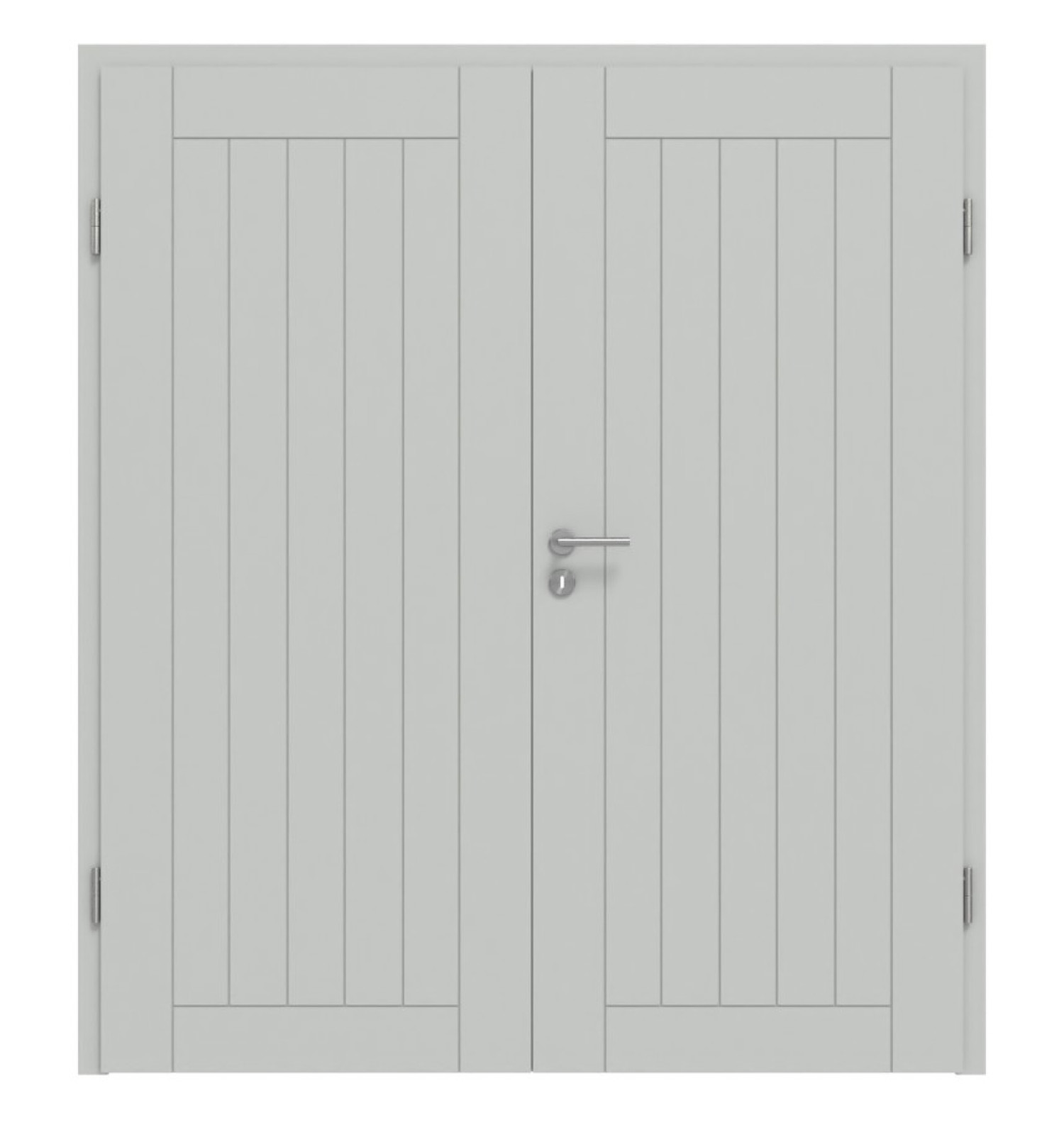 HÖRMANN Doppelflügeltür Groove 54 Grau RAL 7035 Lack DesignLine mit Zarge