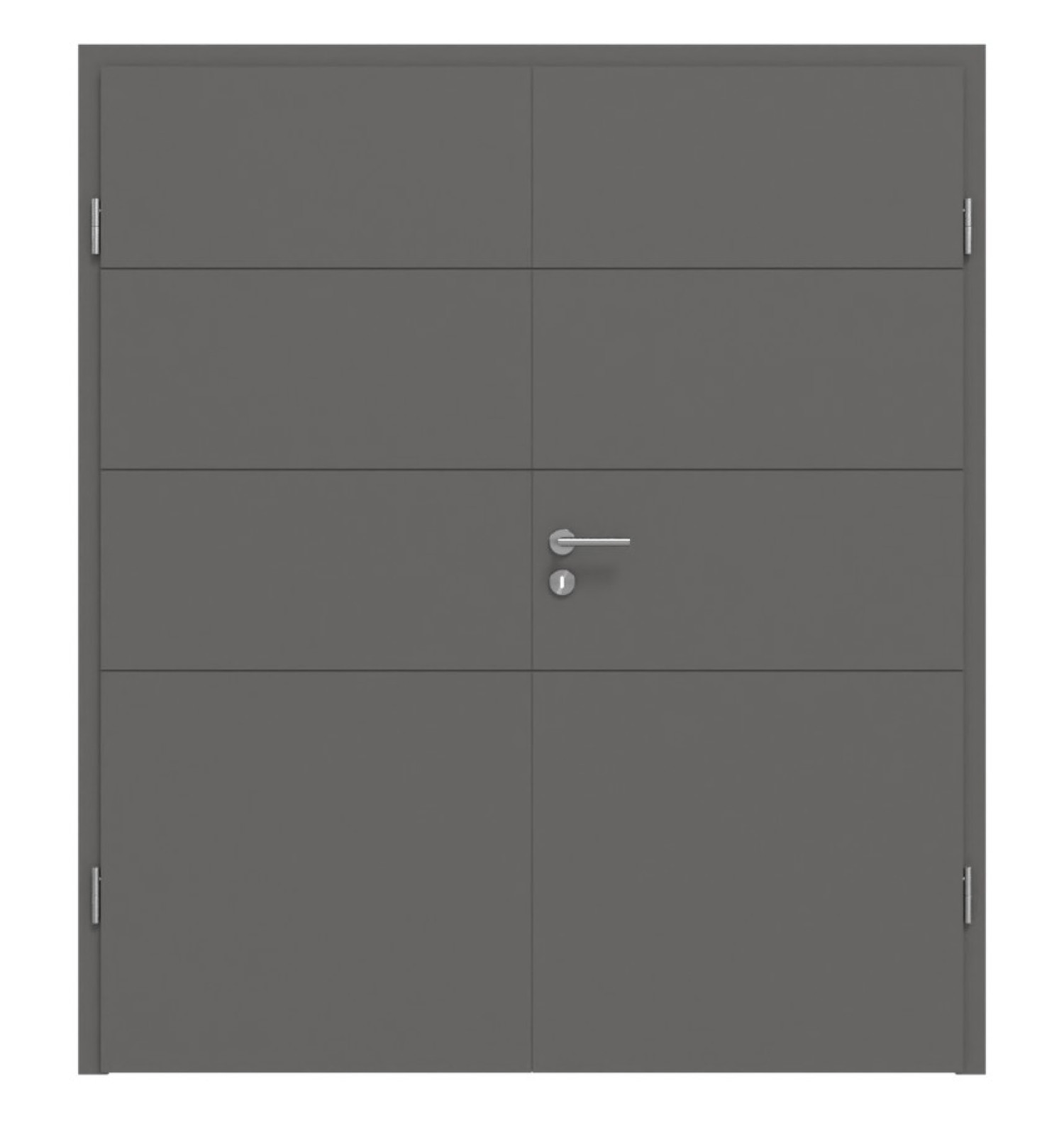 HÖRMANN Doppelflügeltür Groove 93 Staubgrau RAL 7037 Lack DesignLine mit Zarge