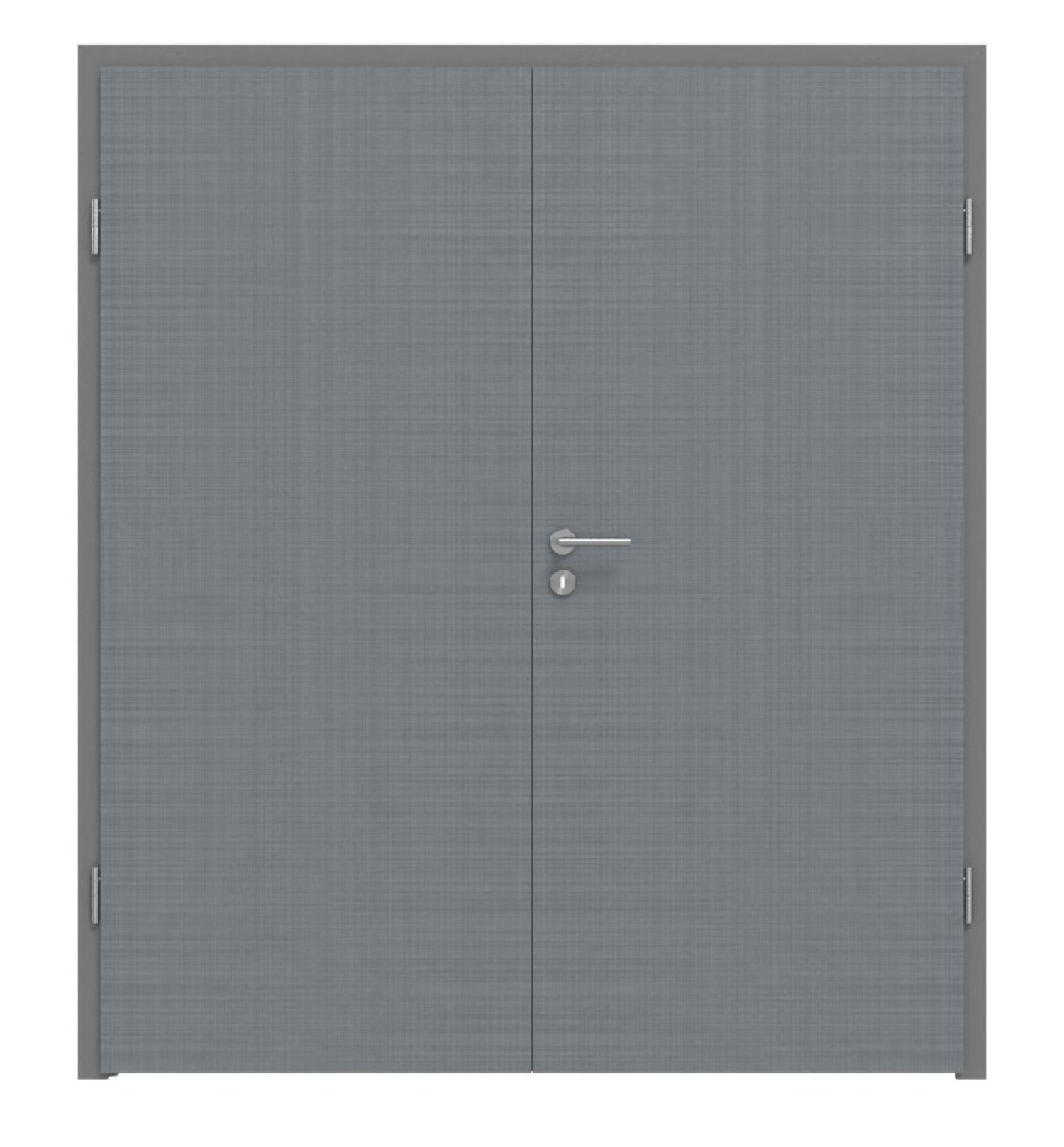 Frontansicht von LEBO Doppelflügeltür Textile Staubgrau ähnl. RAL 7037 Lebosense inkl. Zarge