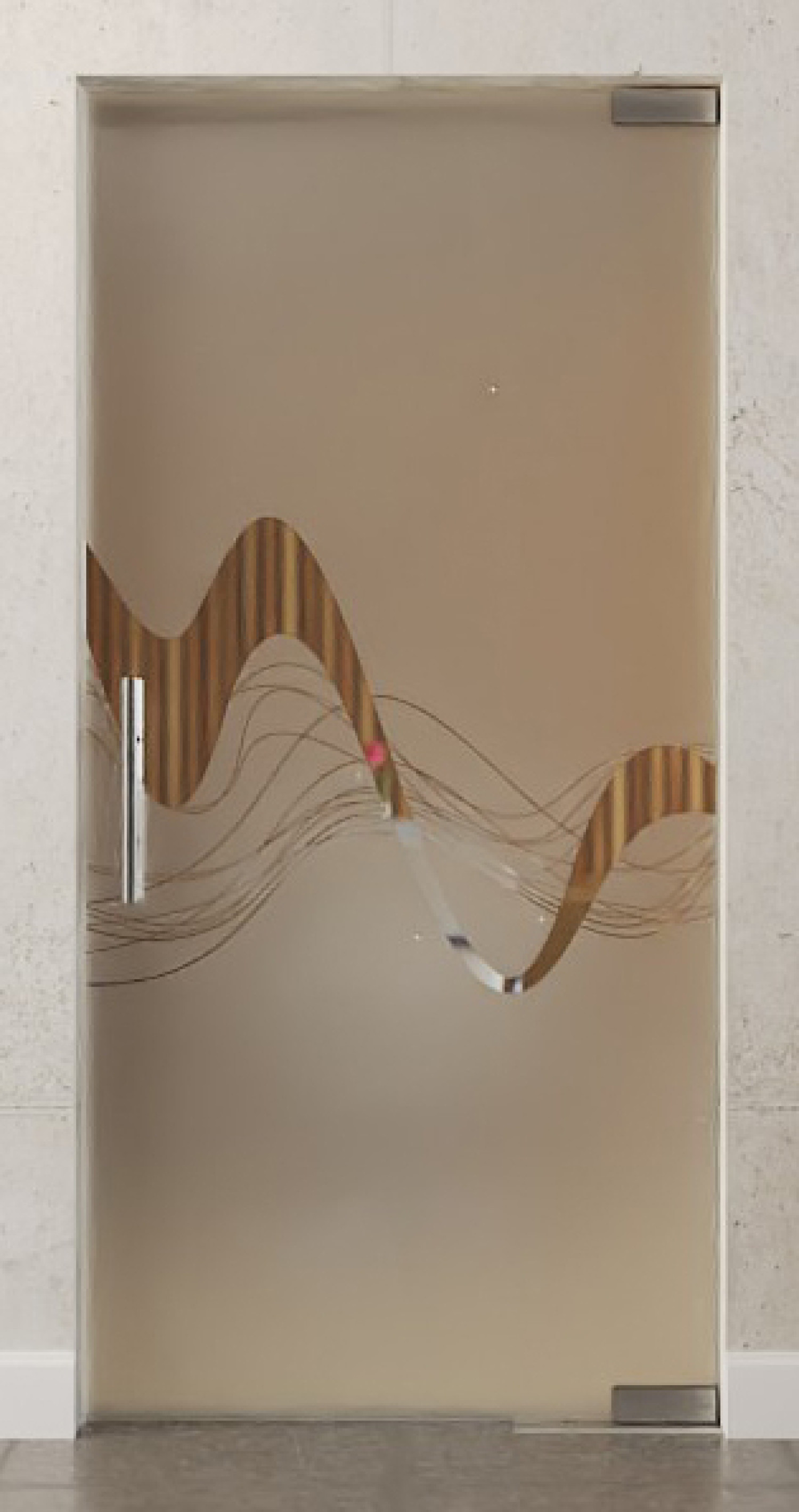 Bild von Sinus 2 Motiv klar Glaspendeltür DORMA Mundus BTS Variante 1 - Erkelenz