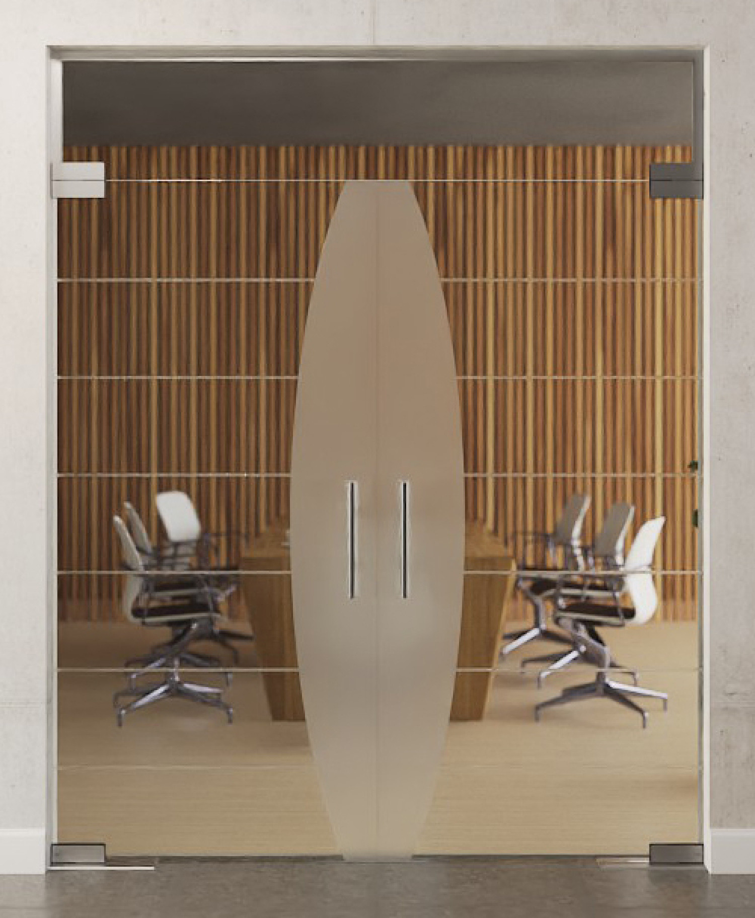 Bild von Amara Motiv matt 2-flg. Glaspendeltür mit Oberlicht DORMA Mundus BTS Variante 10 - Erkelenz