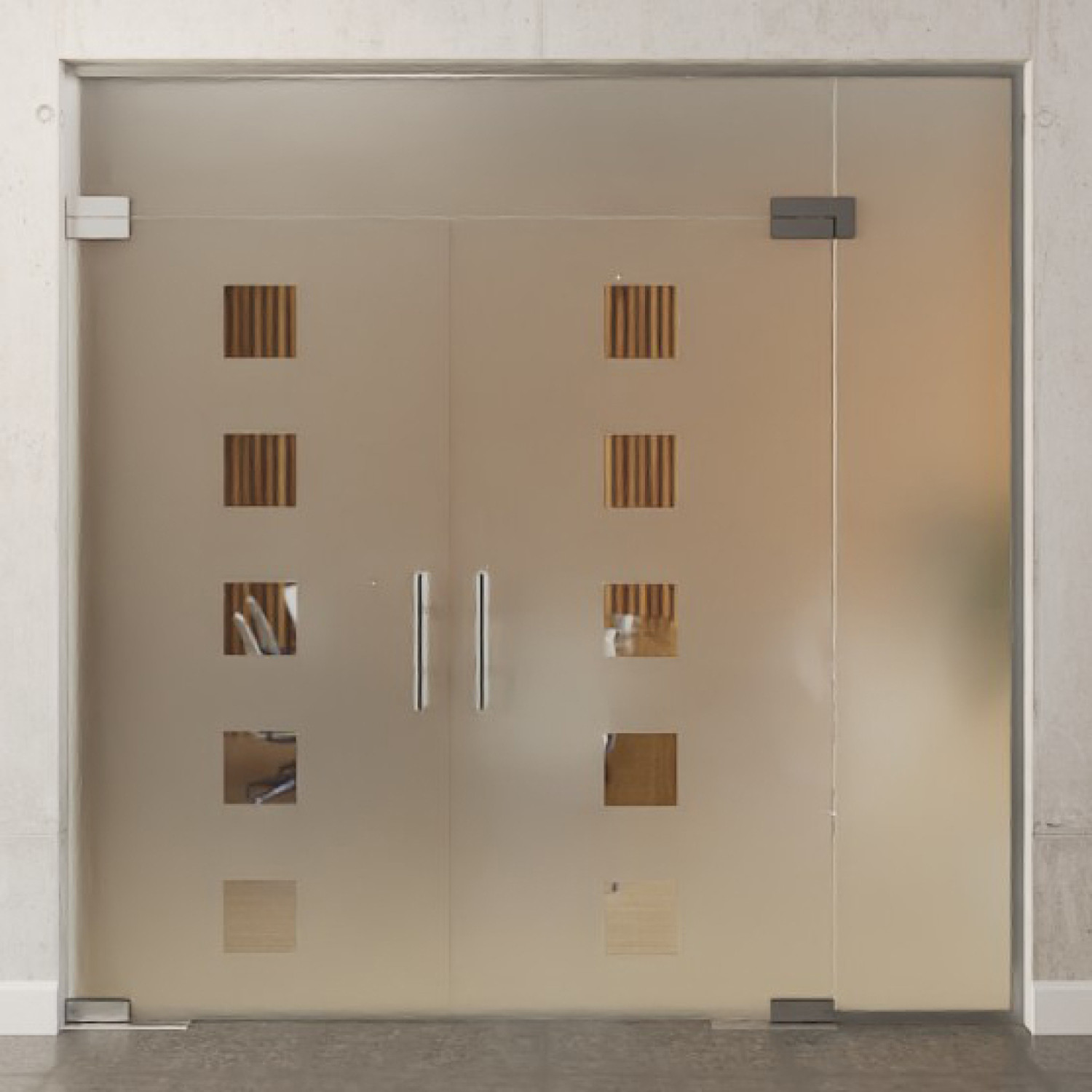 Bild von Cinque Motiv klar 2-flg. Glaspendeltür mit einem Seitenteil und Oberlicht DORMA Mundus BTS Variante 11 - Erkelenz