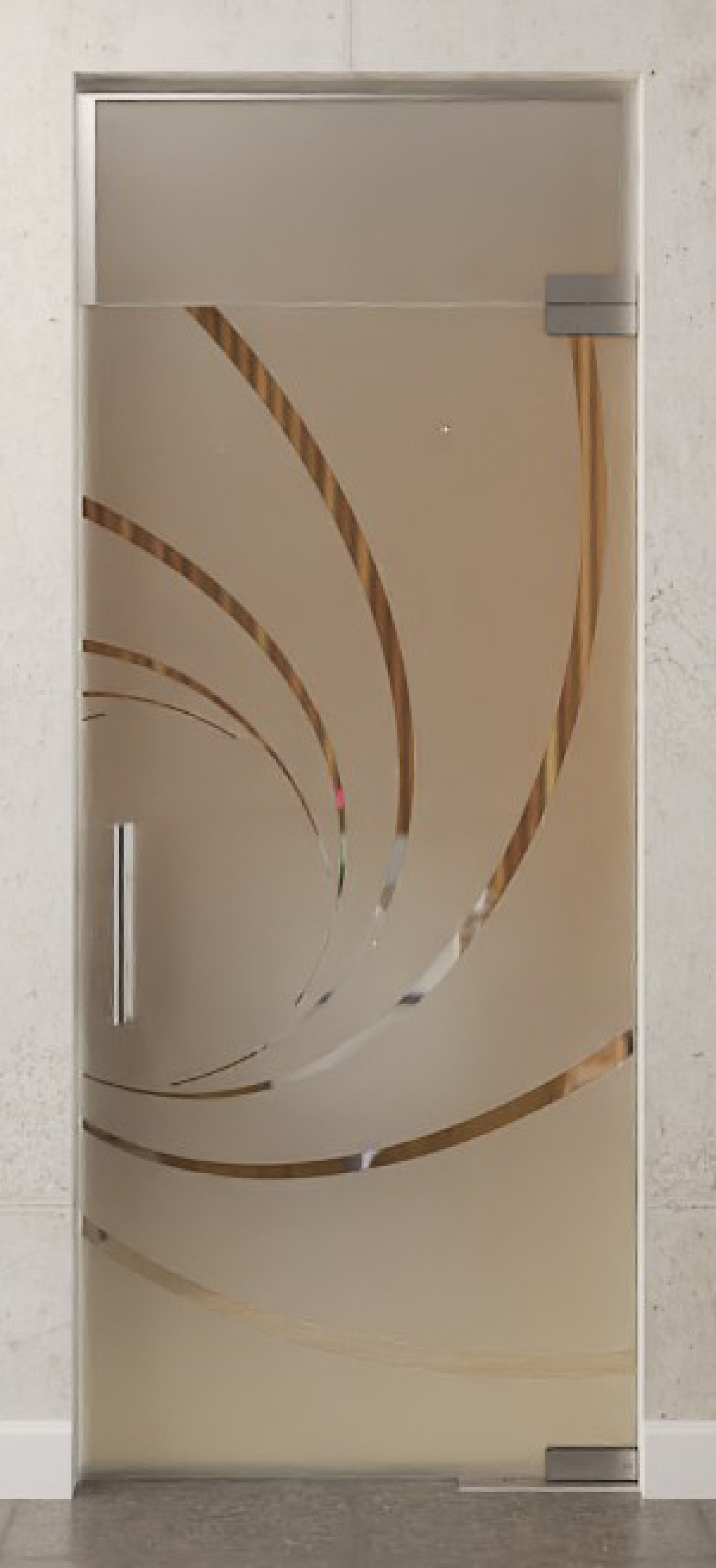 Bild von Cristall Motiv klar Glaspendeltür mit Oberlicht DORMA Mundus BTS Variante 7 - Erkelenz