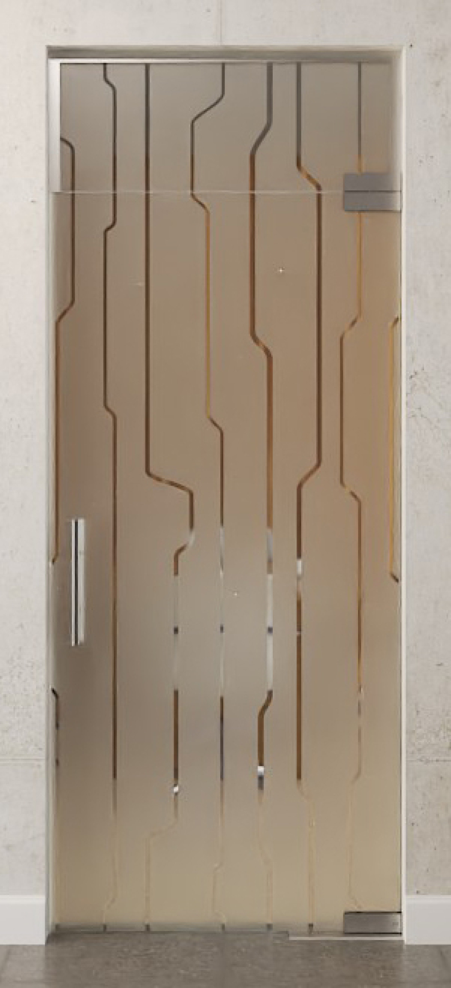 Bild von Curves Motiv klar Glaspendeltür mit Oberlicht DORMA Mundus BTS Variante 7 - Erkelenz