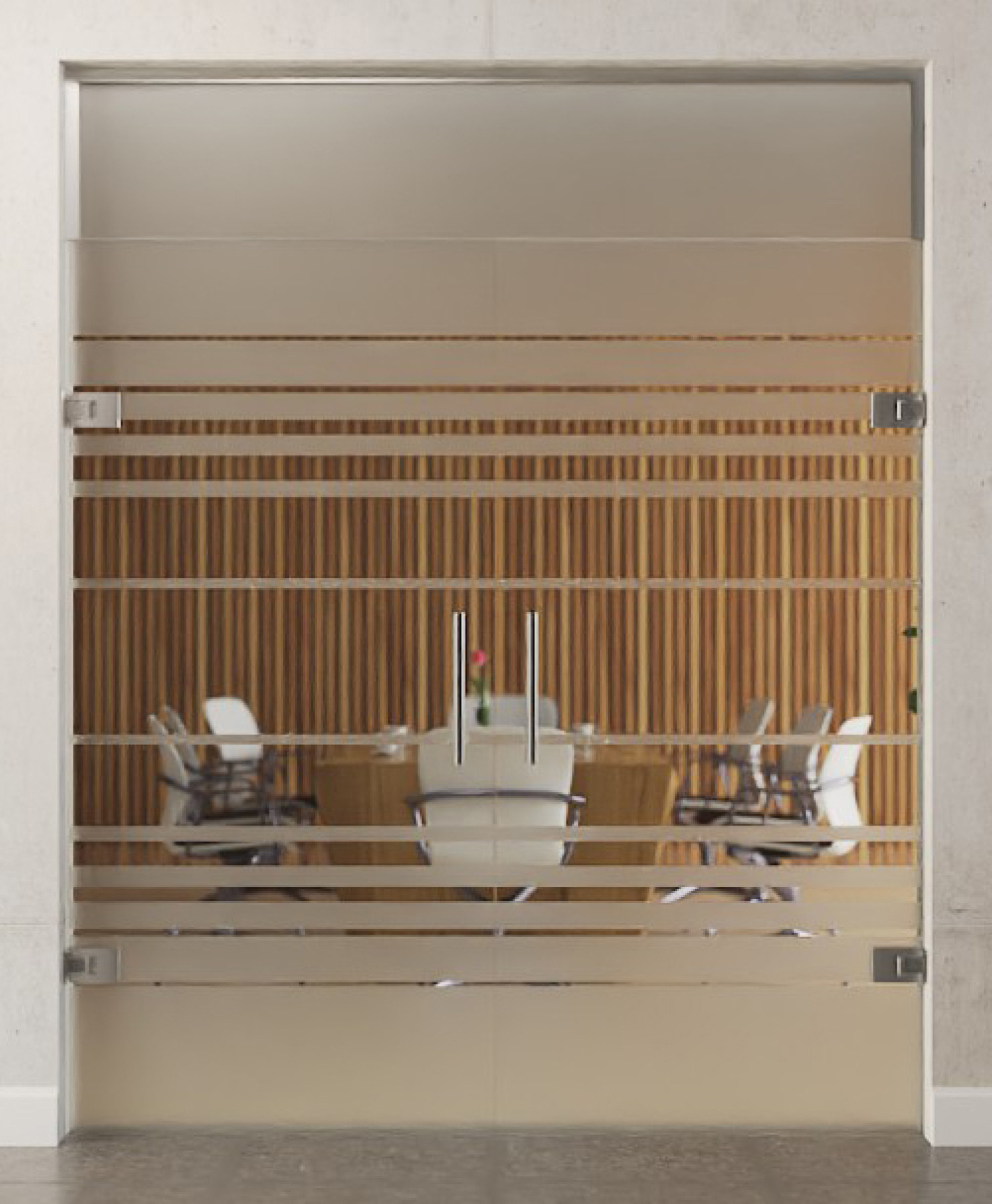 Bild von Selina Motiv klar 2-flg. Glaspendeltür mit Oberlicht DORMA Tensor Variante 2 - Erkelenz