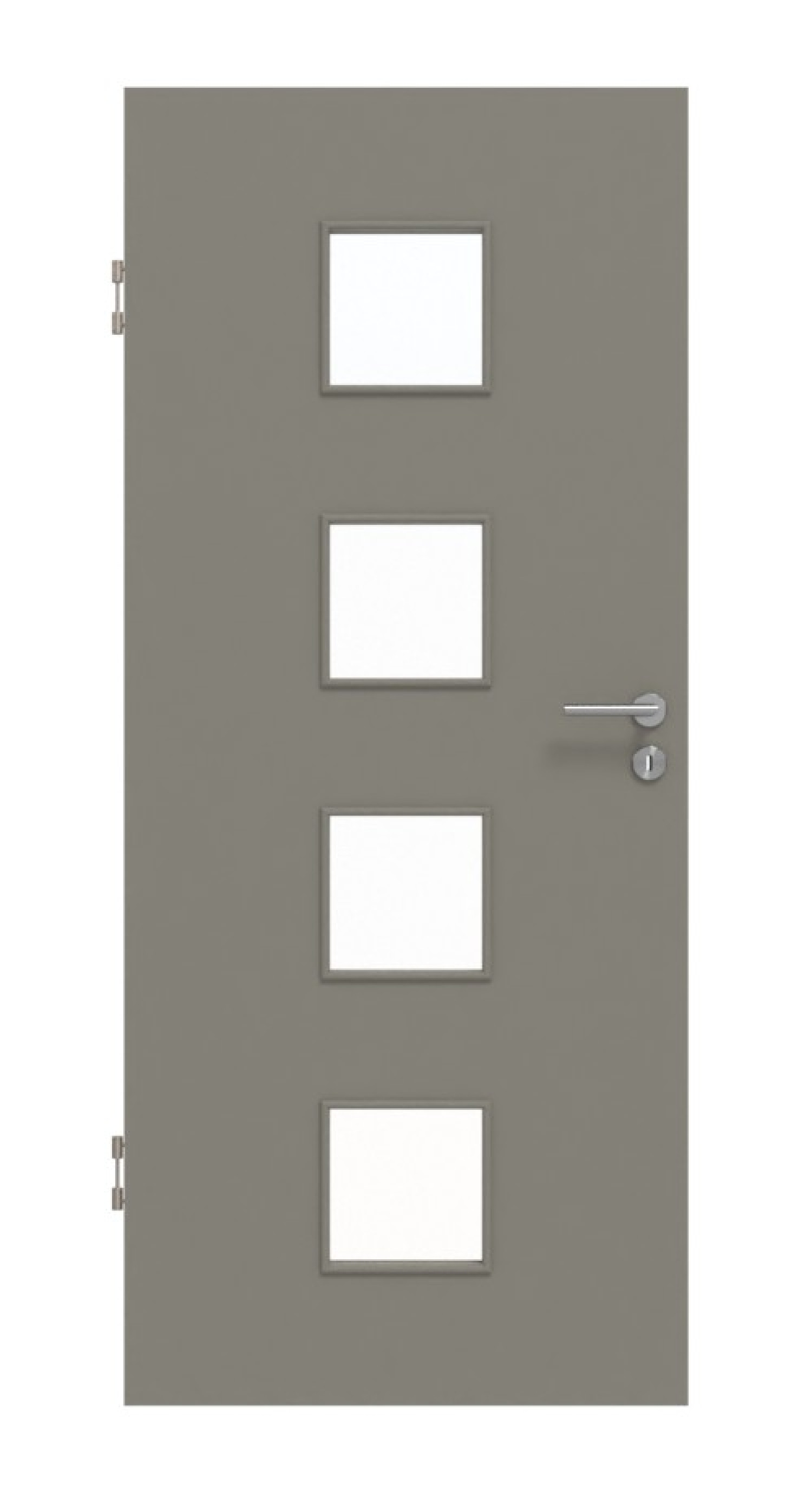 Frontansicht von Hygge Grau RAL 7037 LA 14 Mattlack Basic Innentür - Huga