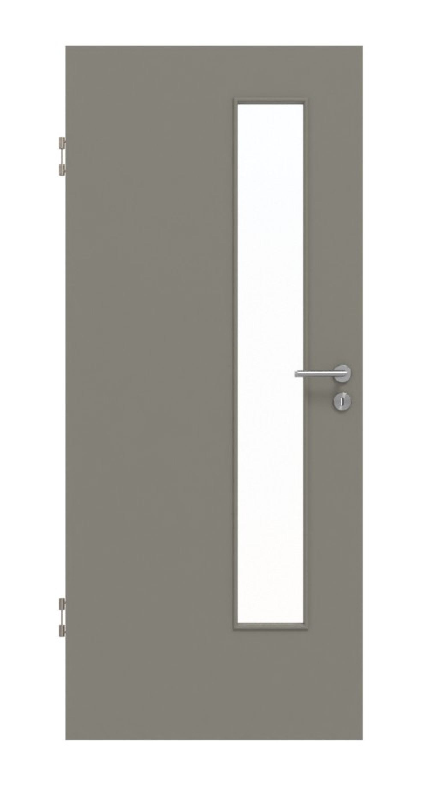Frontansicht von Hygge Grau RAL 7037 LA 24 schlossseitig Mattlack Basic Innentür - Huga