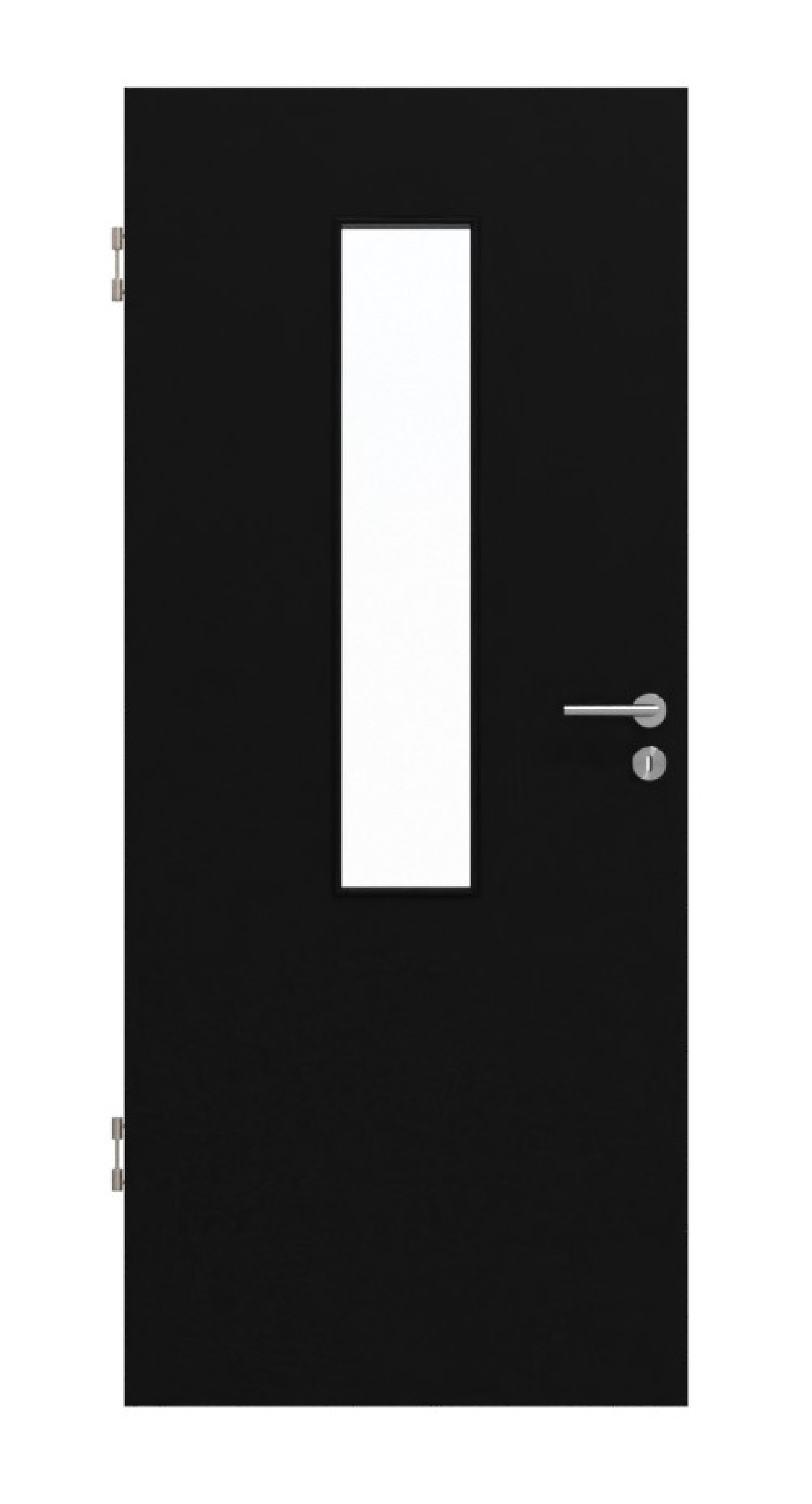 Frontansicht von Schwarz RAL 9005 LA-4 Lack Basic Innentür - Huga