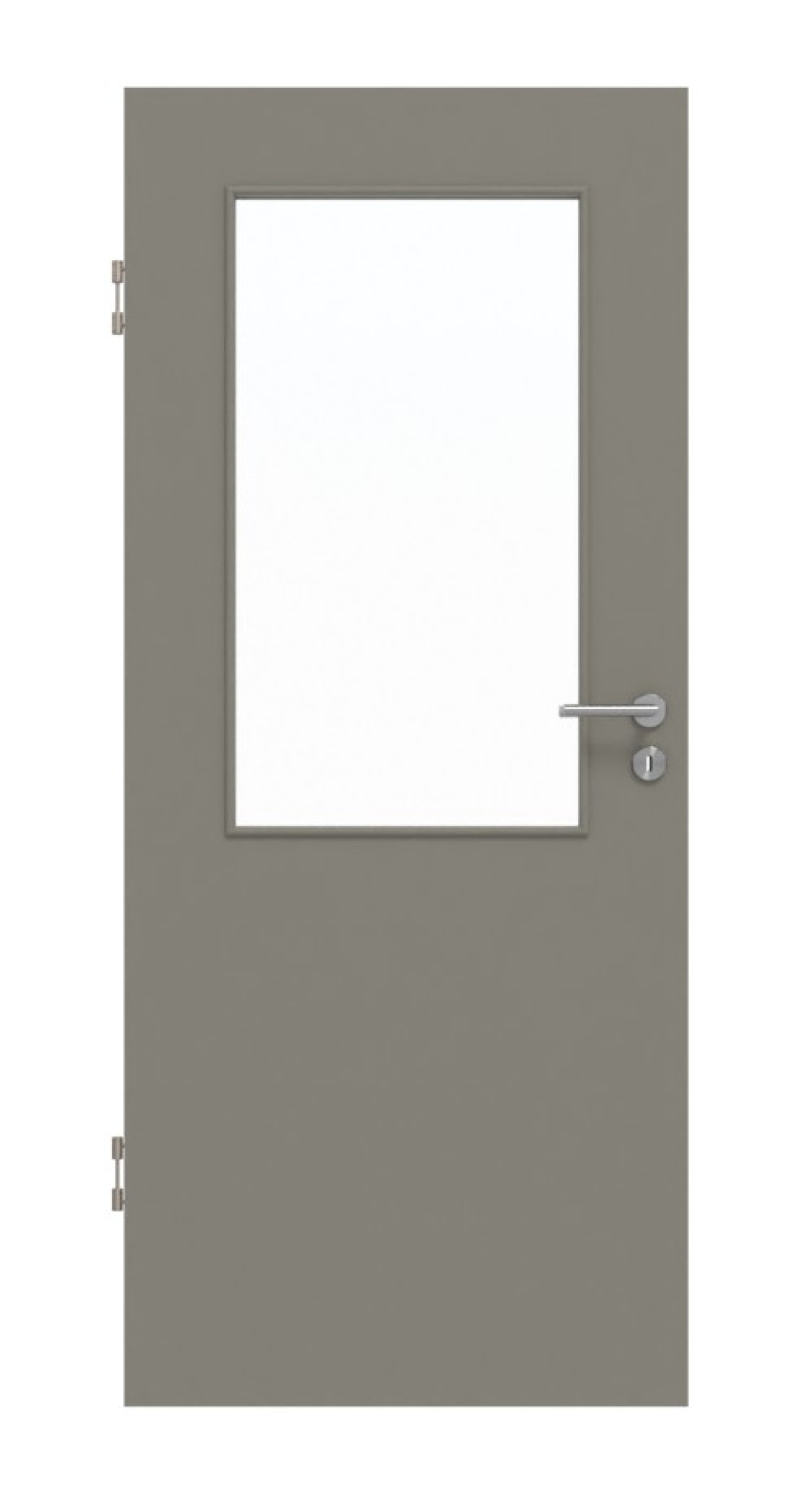 Frontansicht von Hygge Grau RAL 7037 LA 7 Mattlack Basic Innentür - Huga