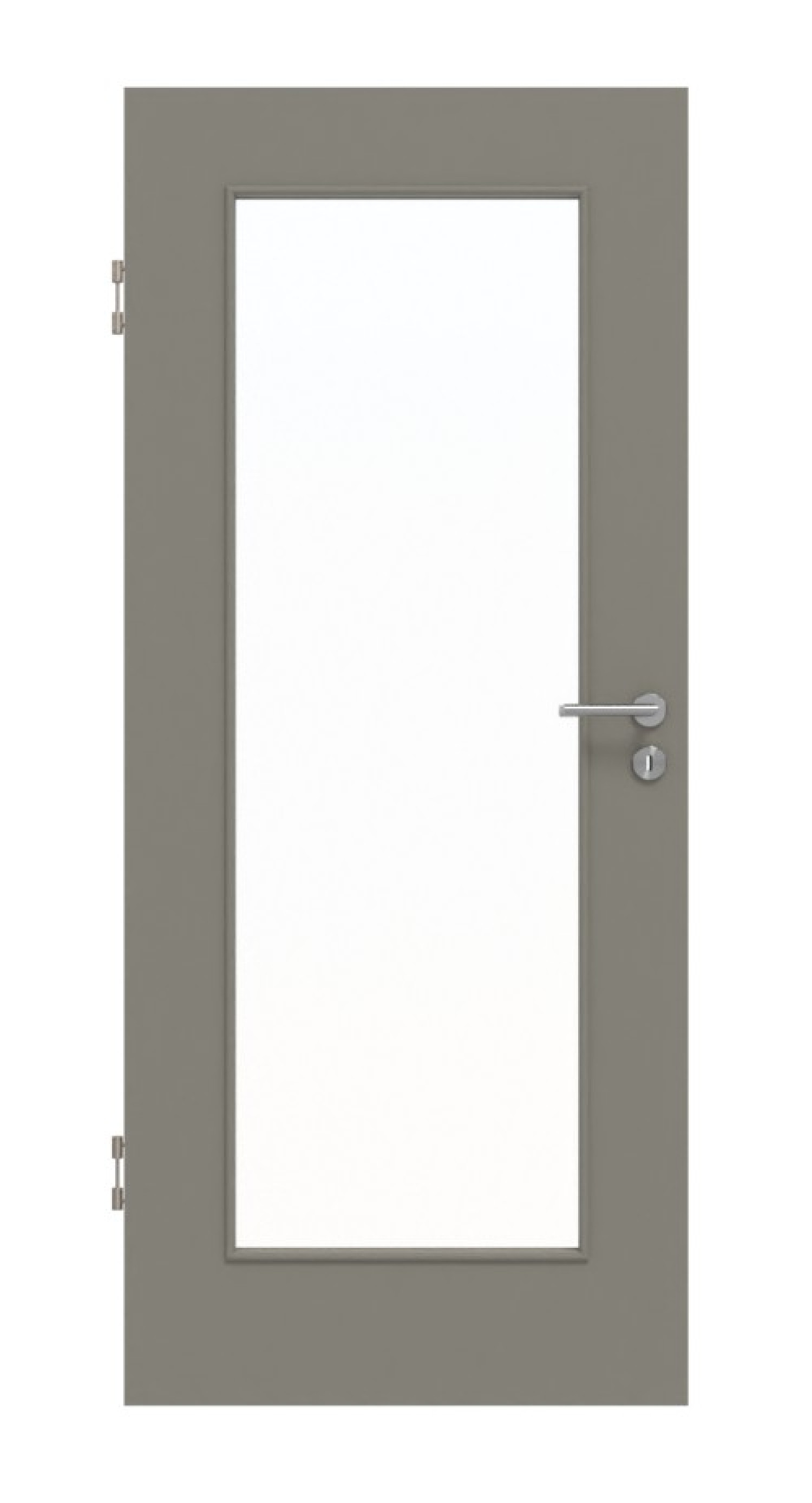 Frontansicht von Hygge Grau RAL 7037 LA 8 Mattlack Basic Innentür - Huga