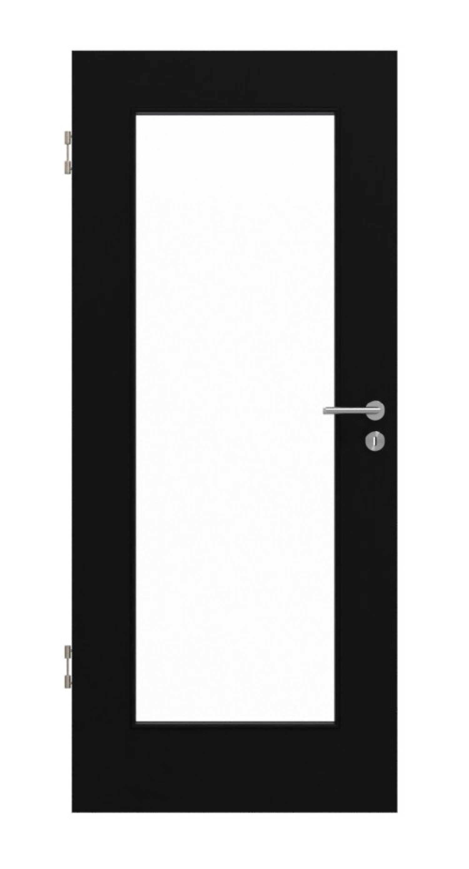 Frontansicht von Schwarz RAL 9005 LA-8 Lack Basic Innentür - Huga