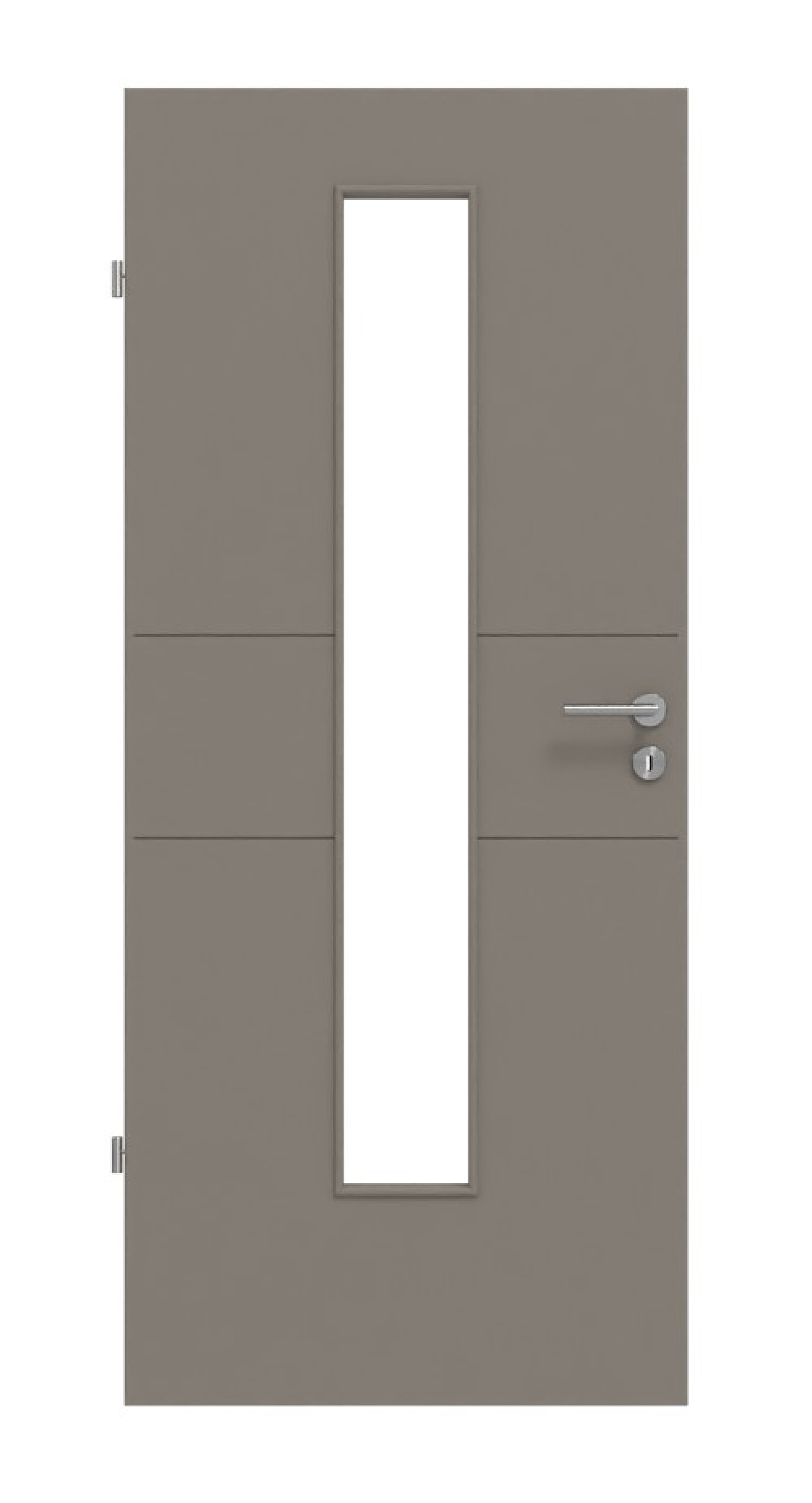 Frontansicht von Signum 29 LA 24 mittig Basic Lack Taupe RAL 7048 Innentür - Huga