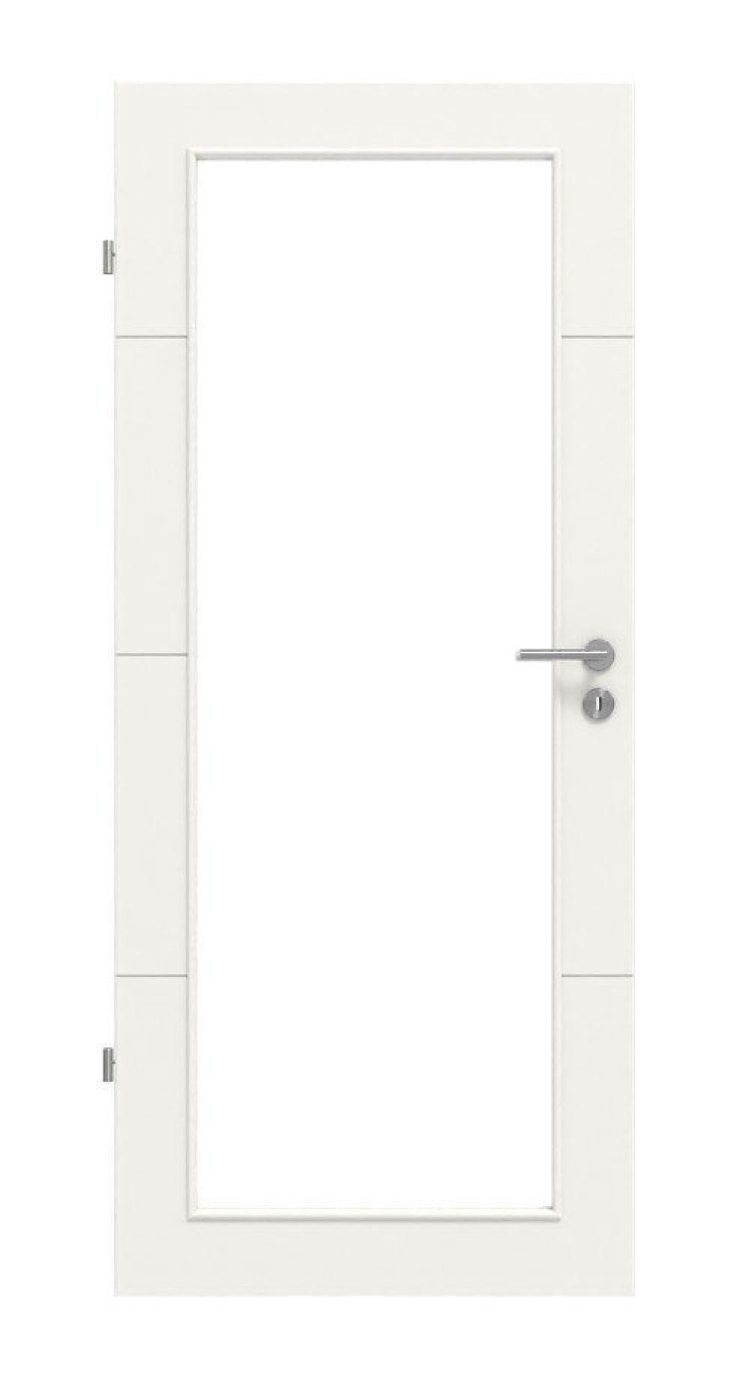 Frontansicht von Groove 34 LA 27 DesignLine Lack Verkehrsweiß RAL 9016 Innentür - Hörmann