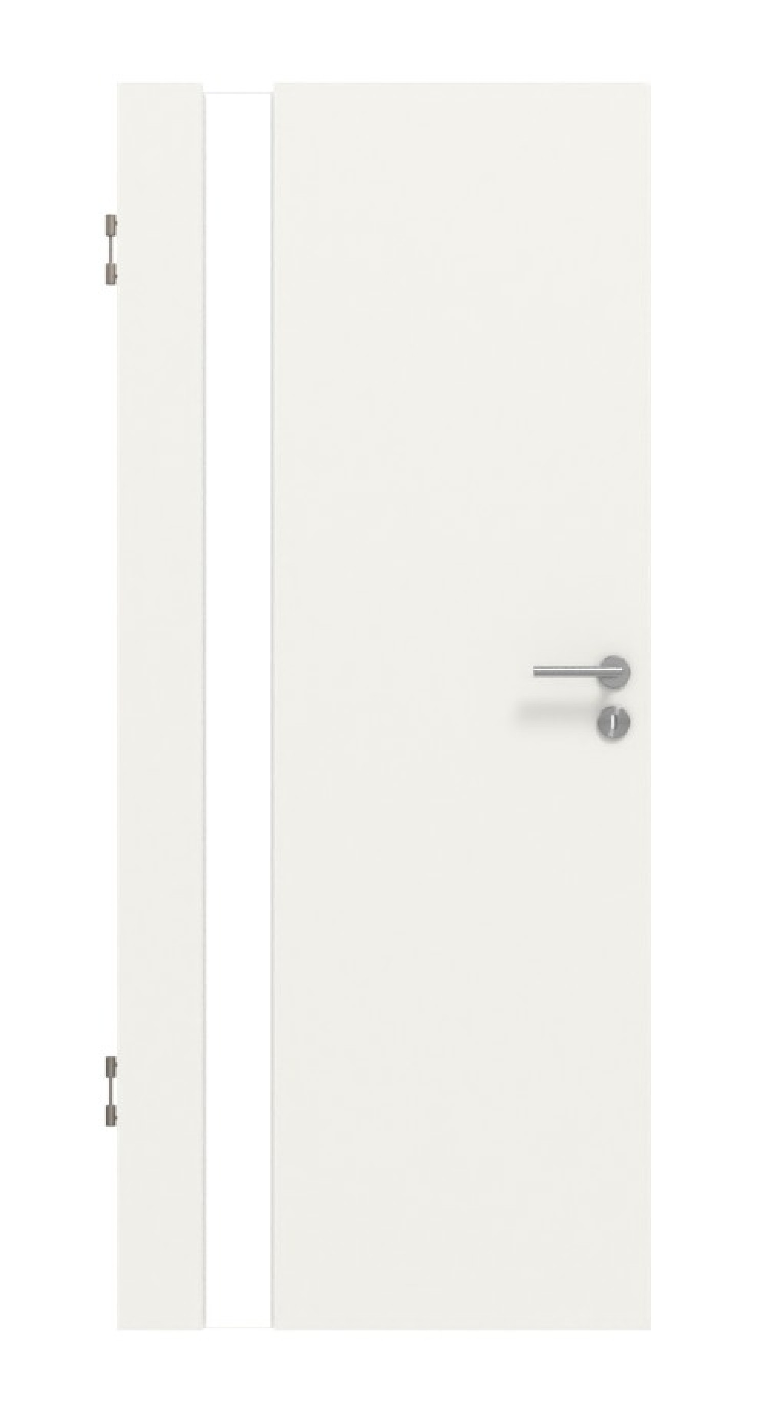 Frontansicht von HUGA Innentür Smart 1 Weißlack Concept mit Lichtausschnitt Bandseite