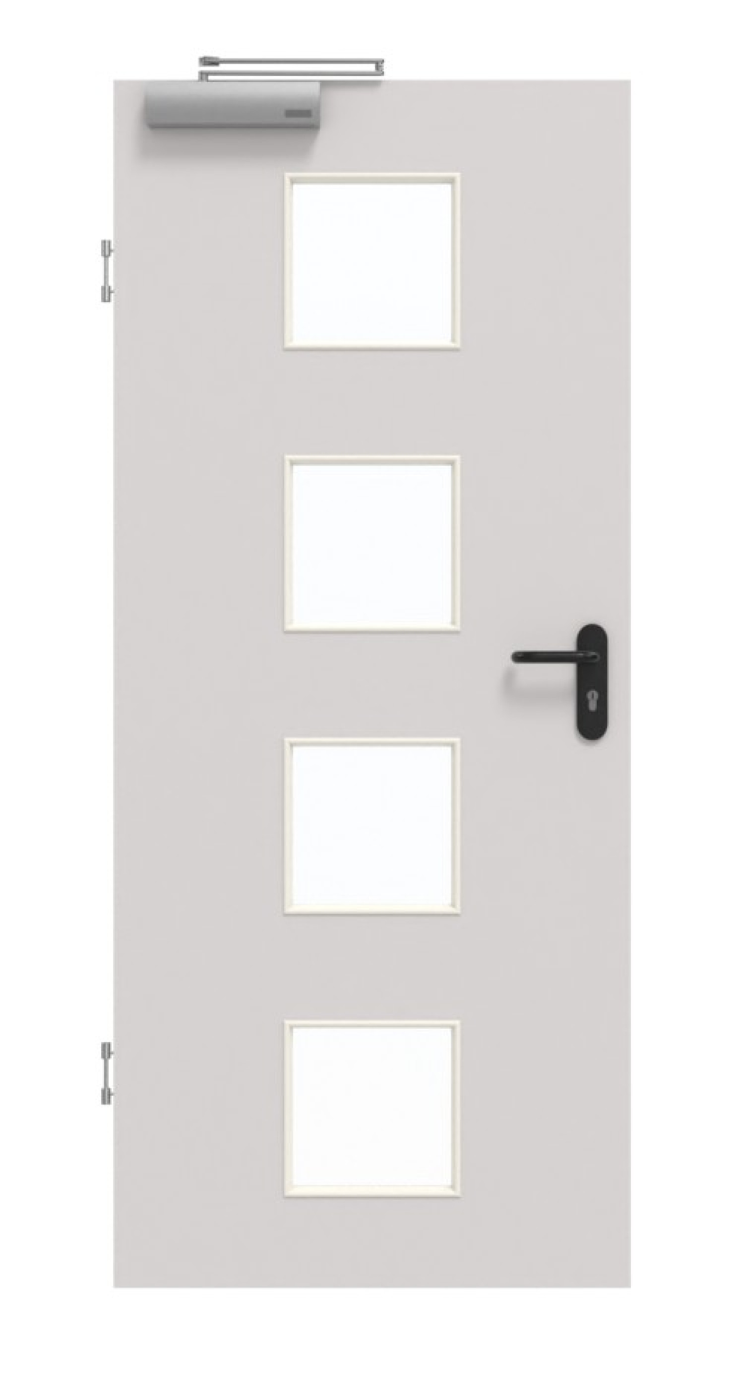 GARANT Rauchschutztür U12188SD Lichtgrau GHK08 mit Lichtausschnitt LA-10