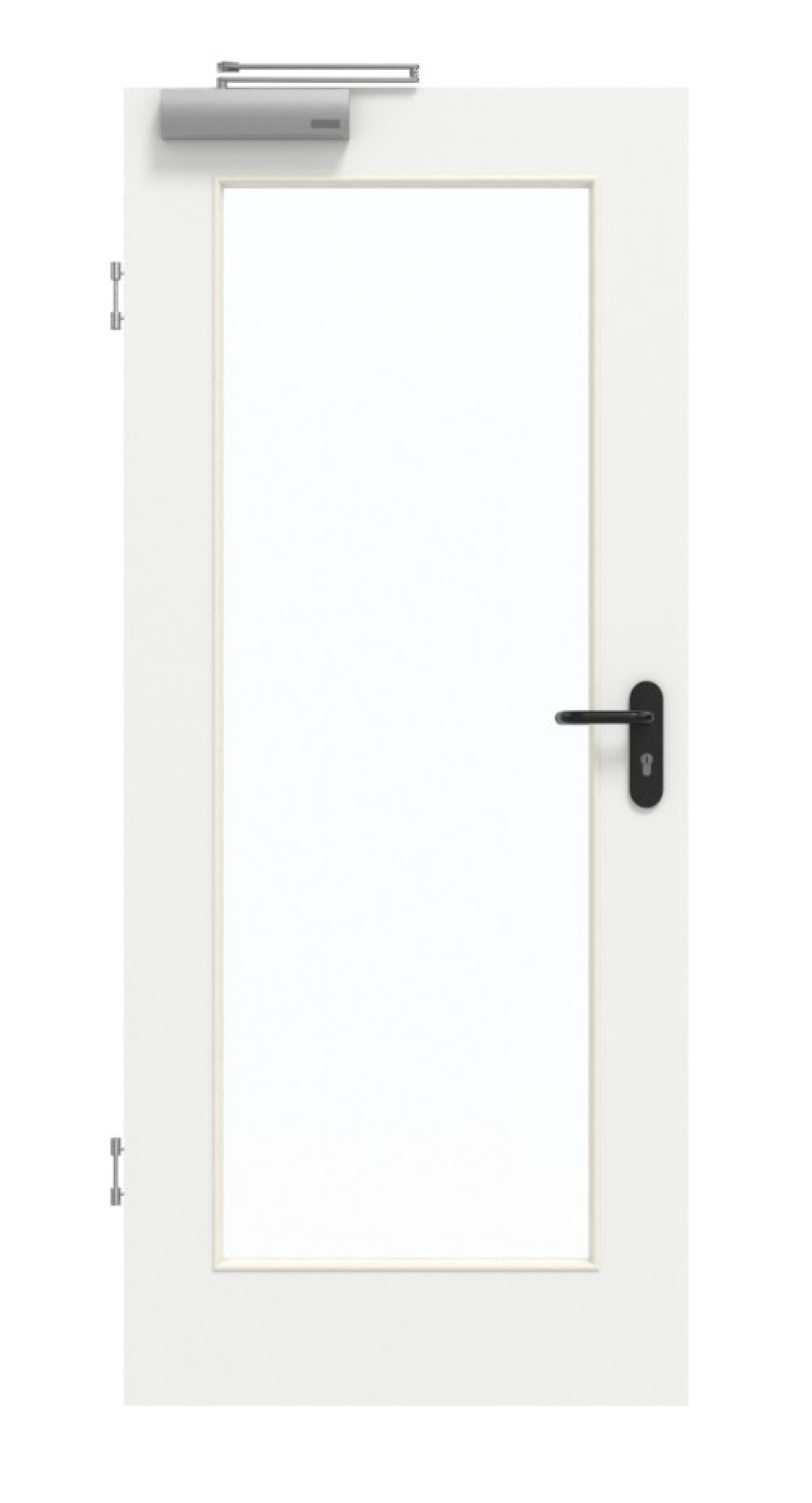 GARANT Rauchschutztür D354-60 Designer White Resopal mit Lichtausschnitt LA-2