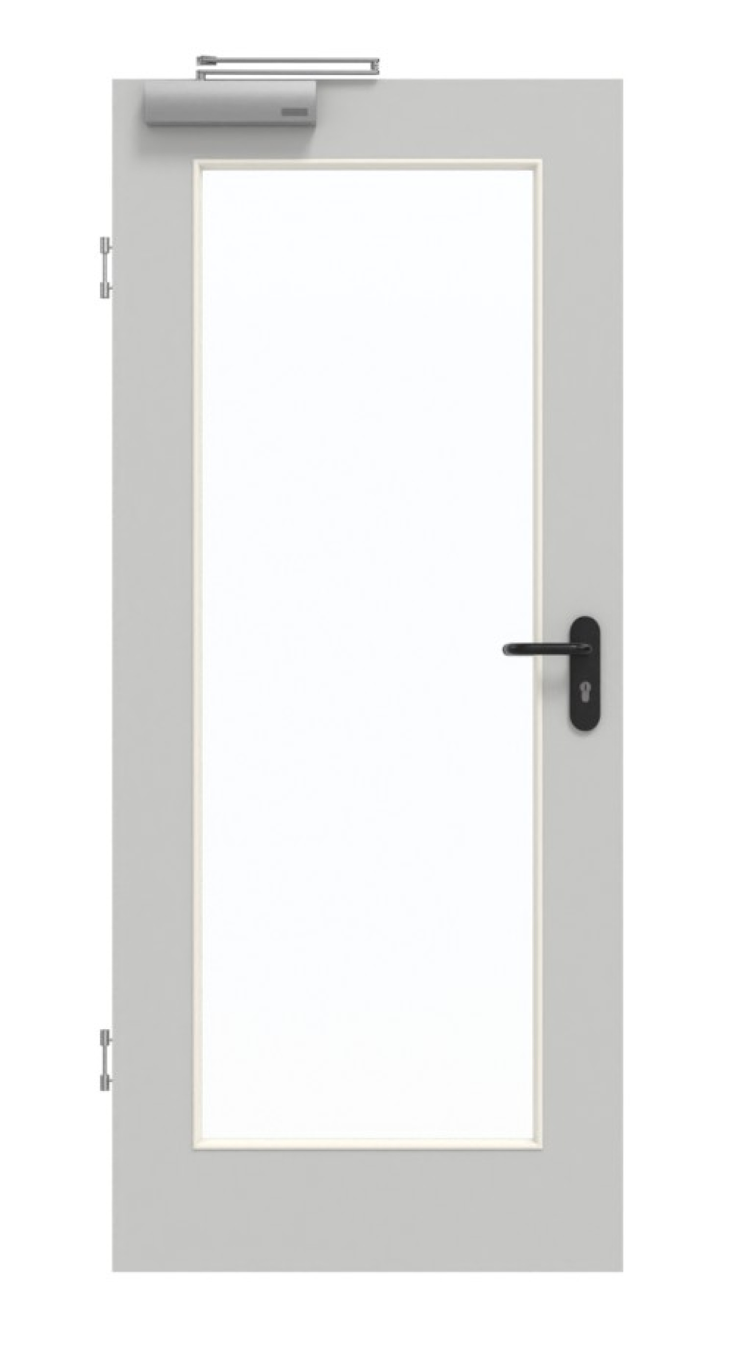 GARANT Rauchschutztür D92-60 Dove Grey Resopal mit Lichtausschnitt LA-2