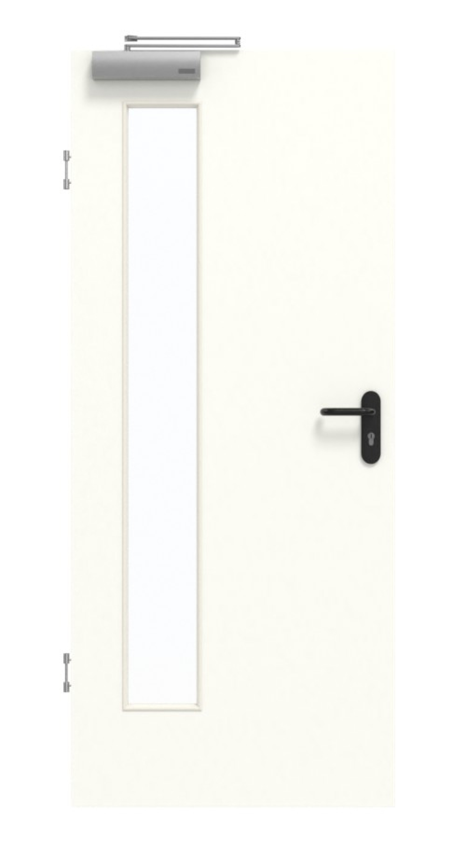GARANT Rauchschutztür W1000ST3 Premium Weiß GHK08 mit Lichtausschnitt LA-4 bandseitig