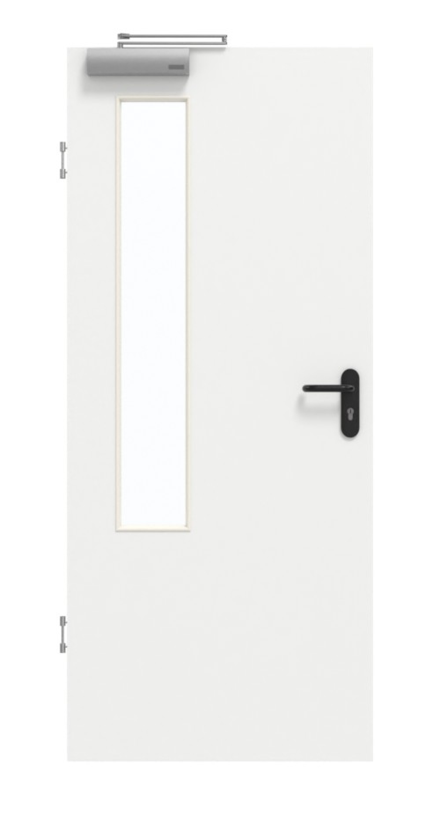 GARANT Rauchschutztür D354-60 Designer White Resopal mit Lichtausschnitt LA-5 bandseitig