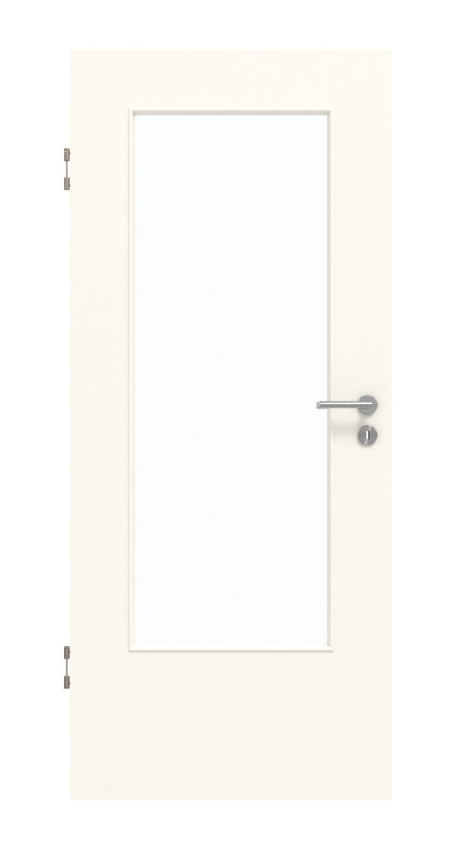 Frontansicht von GARANT Schallschutztür 0105-60 Pearl White CePaL mit Lichtausschnitt LA-DIN