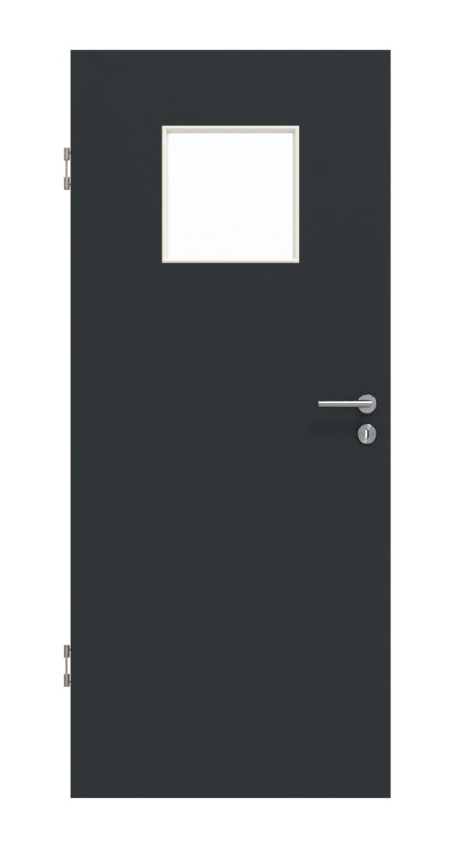 GARANT Schallschutztür U12000SD Vulkanschwarz GHK08 mit Lichtausschnitt LA-8