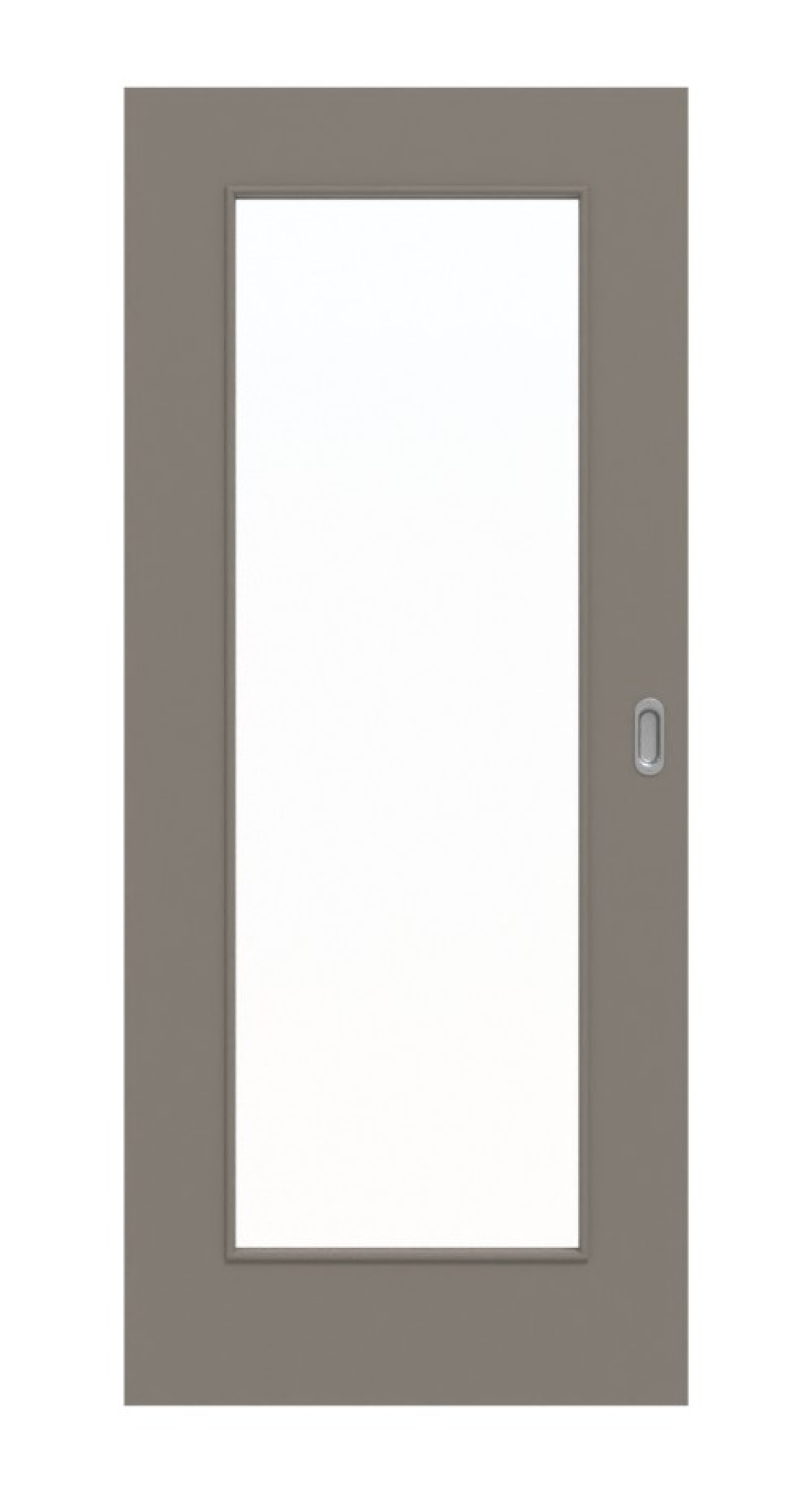 Frontansicht von Schiebetür Taupe RAL 7048 Lack LA 8 Basic - Huga
