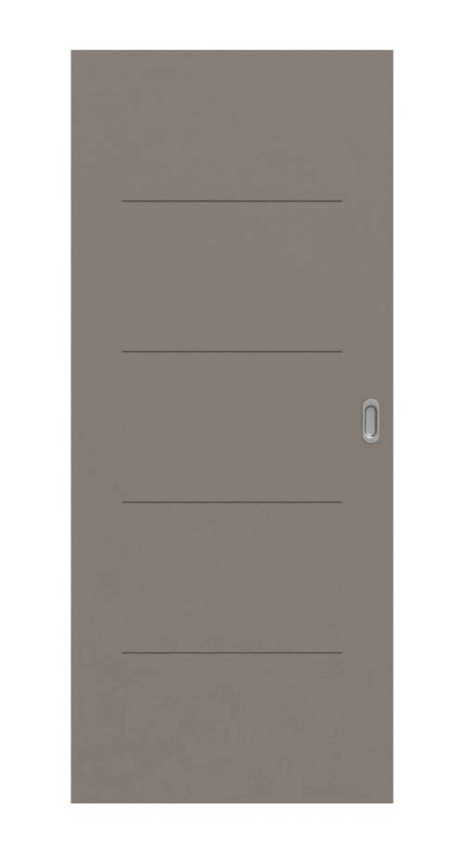 Frontansicht von Signum 14 Basic Lack Taupe RAL 7048 Schiebetür - Huga