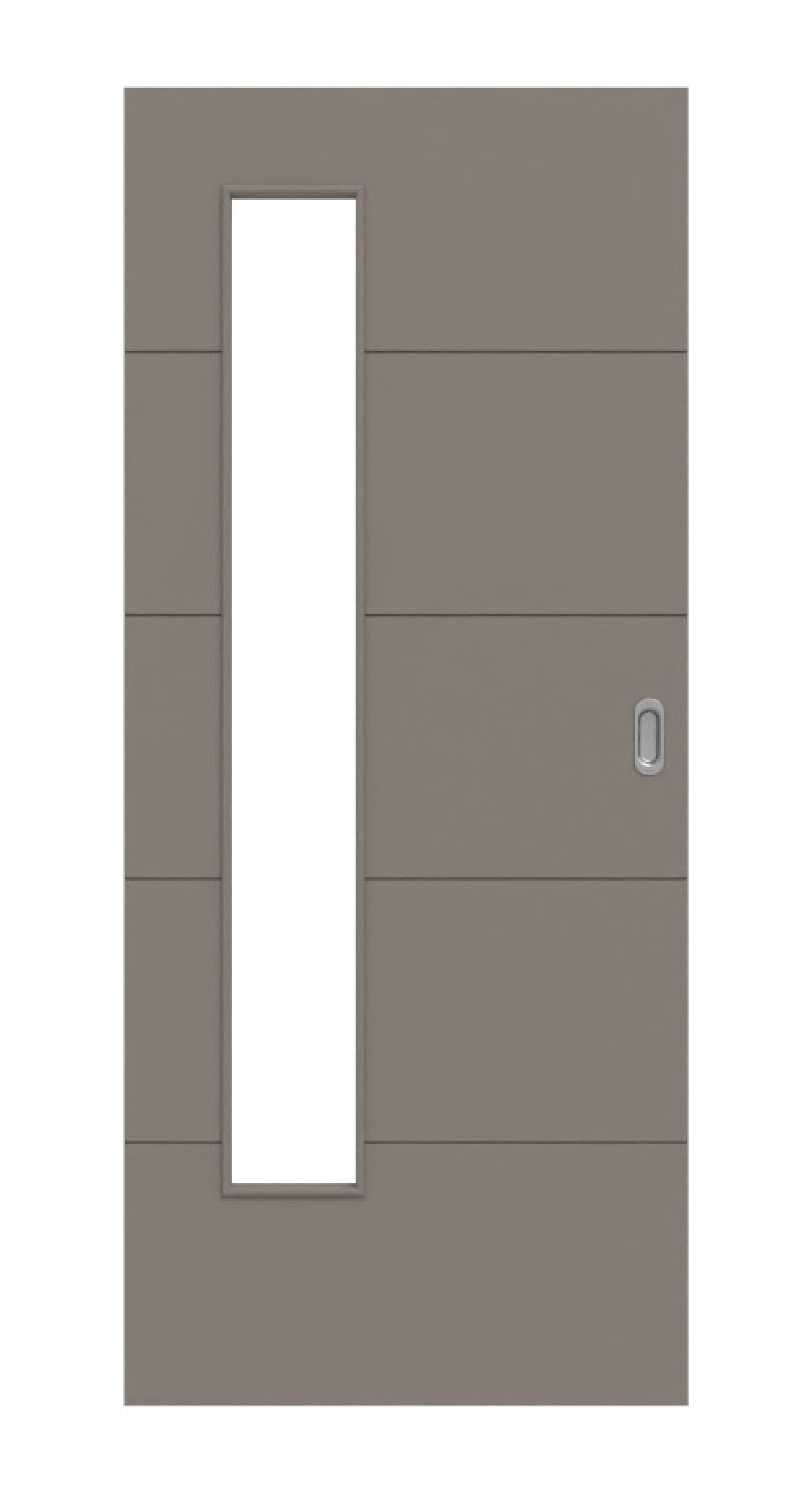 Frontansicht von Signum 15 LA 24 bandseitig Basic Lack Taupe RAL 7048 Schiebetür - Huga