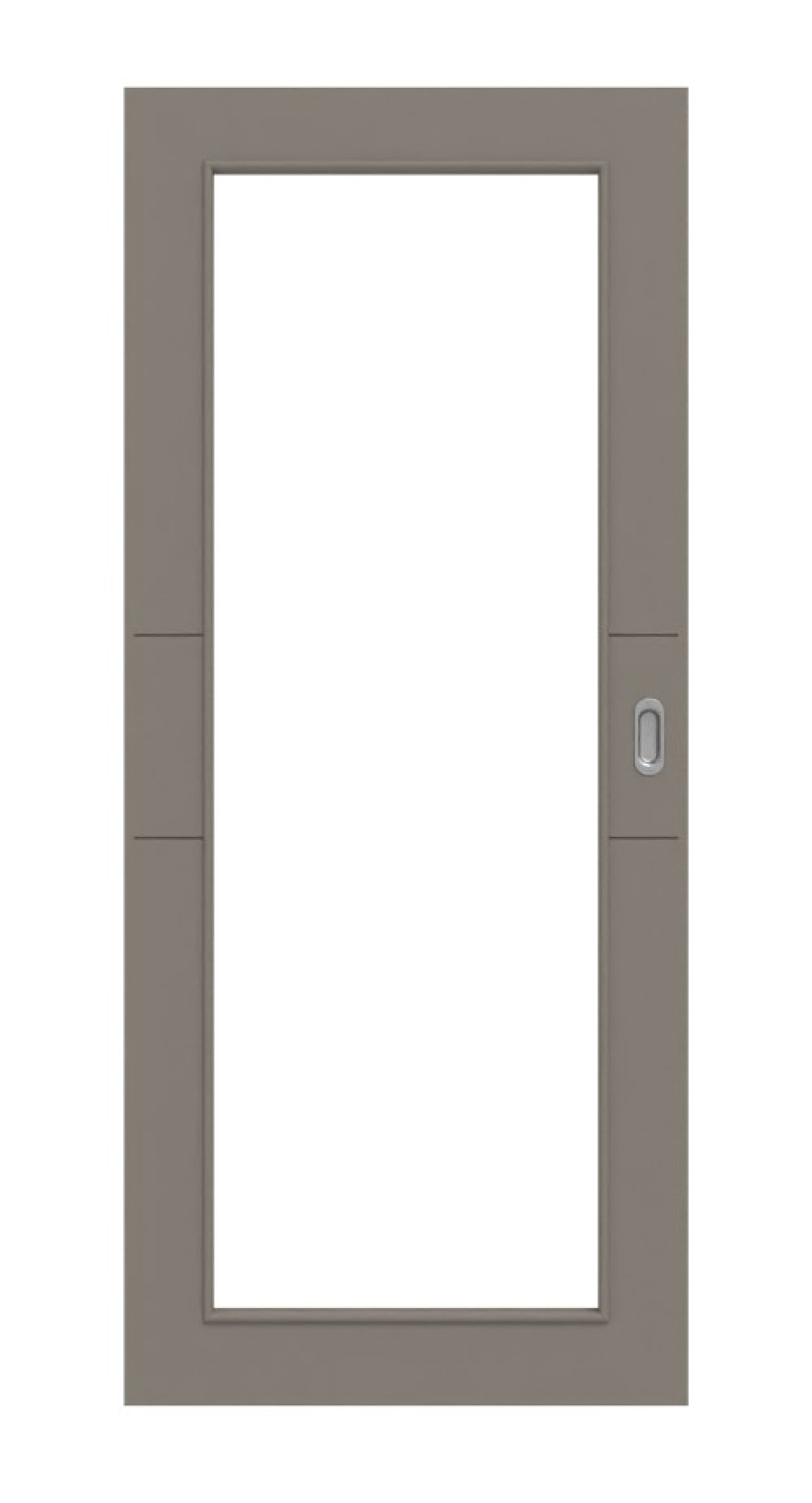 Frontansicht von Signum 29 LA 27 Basic Lack Taupe RAL 7048 Schiebetür - Huga