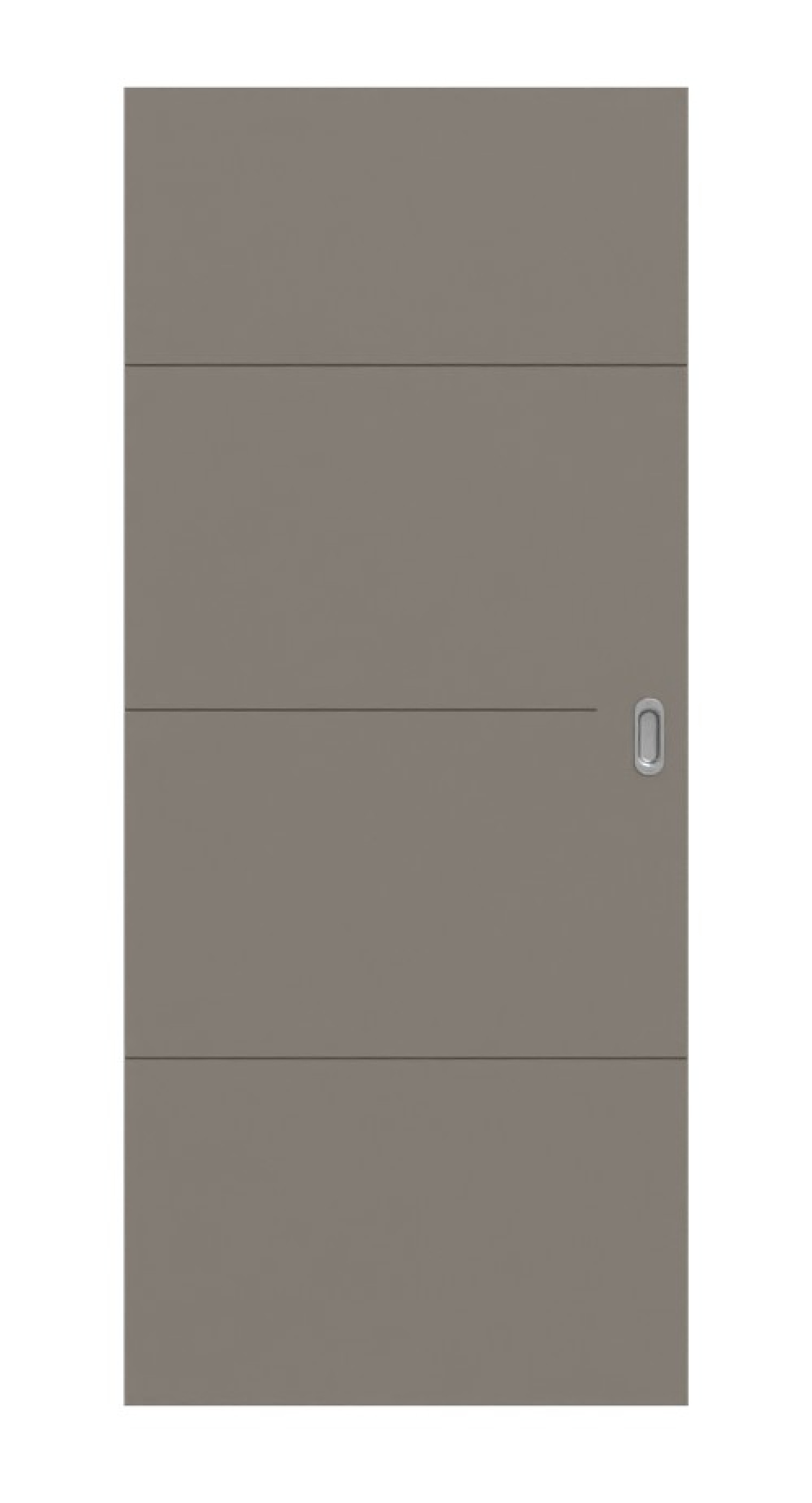 Frontansicht von Signum 34 Basic Lack Taupe RAL 7048 Schiebetür - Huga