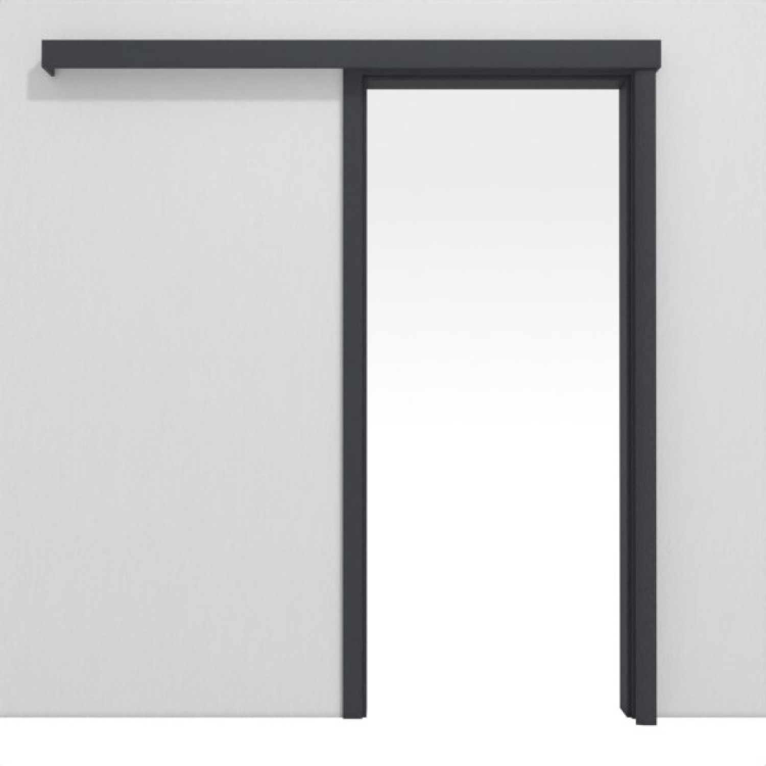 CLASSEN Schiebetürsystem Graphit CPL vor der Wand laufend mit Zarge