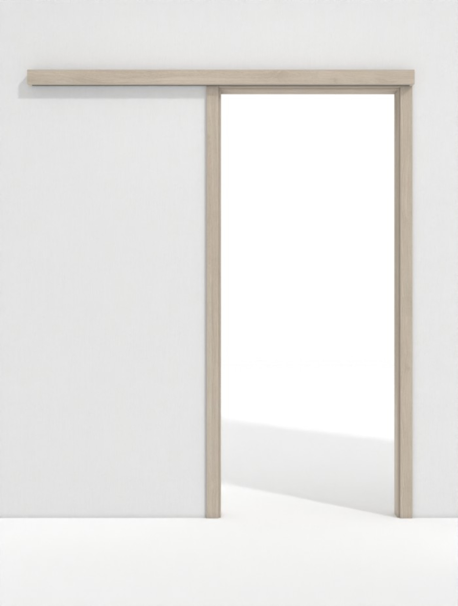 WESTAG Schiebetürsystem vor der Wand laufend Platineiche Ei 424 PortaLit CPL mit Zarge