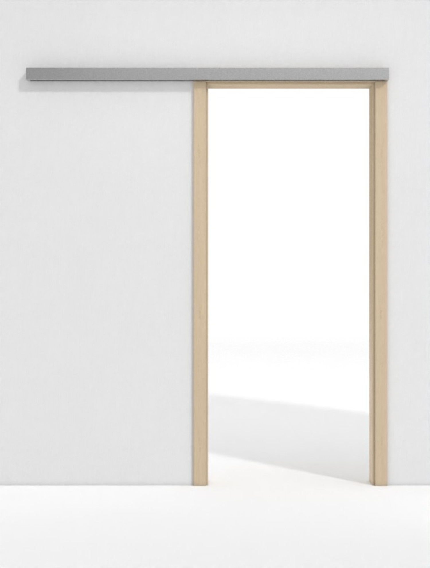 Frontansicht von GARANT Line-Schiebetürsystem vor der Wand laufend Authentic Sand CePaL