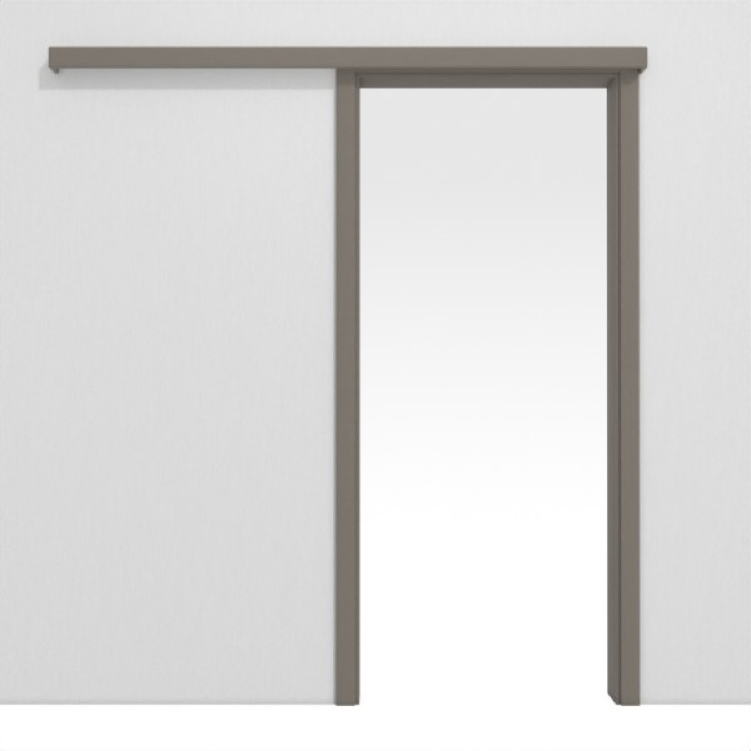 HÖRMANN Schiebetürsystem vor der Wand laufend Taupe RAL 7048 Lack ProLine mit Zarge