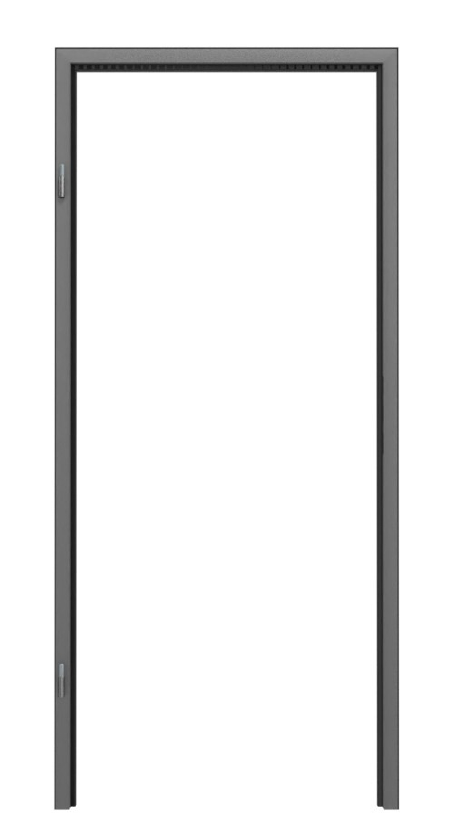 Frontansicht 3 von der Aluminium-Blockzarge RAL 9006 Trend für Holztüren - Küffner