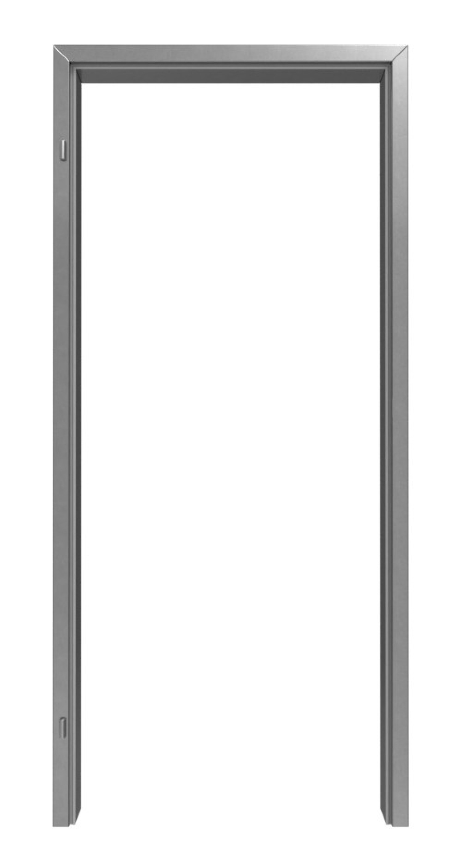 Frontansicht von der 2-schaligen Edelstahl-Umfassungszarge für alle Wandtypen - Hörmann