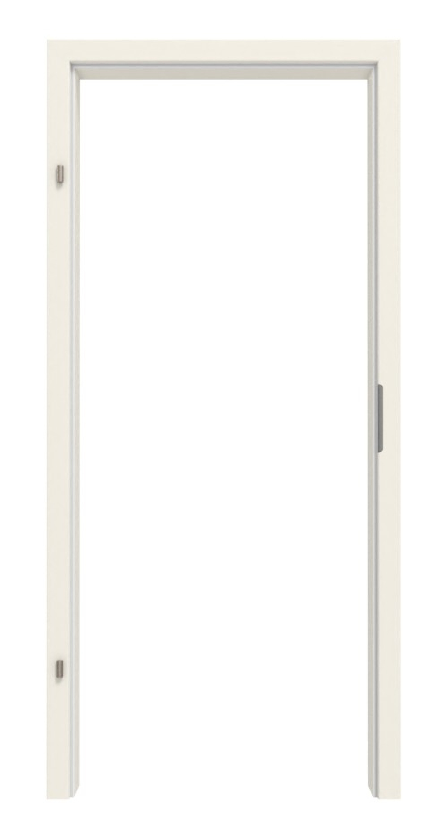 Frontansicht von LEBO Zarge für Schallschutztüren Weiß 9010 Lebolit-CPL mit runder Kante