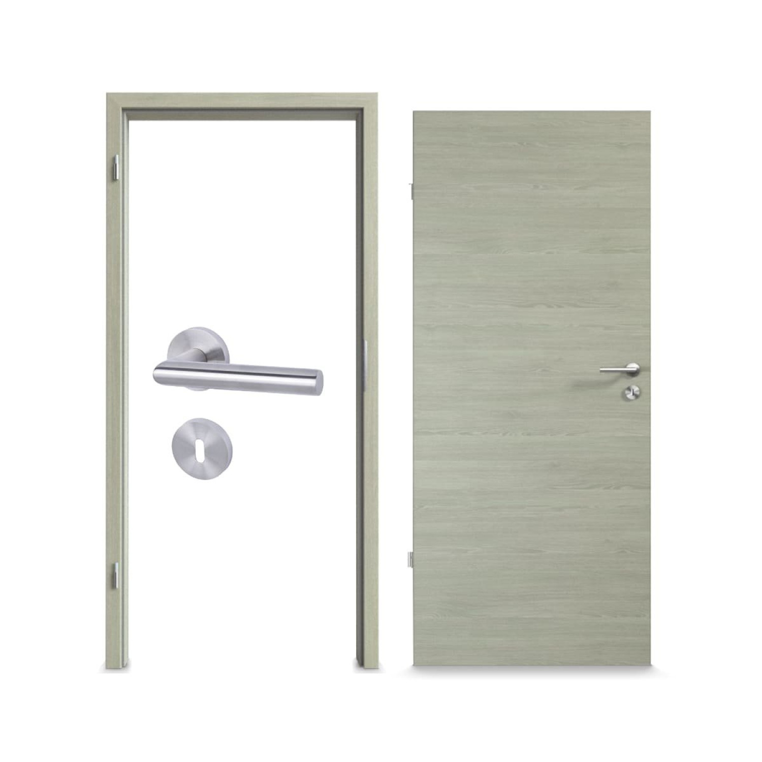 Komplettset-Ansicht von WESTAG Innentür-Set Platineiche Cross EIC 424 PortaLit CPL mit Zarge und Drücker