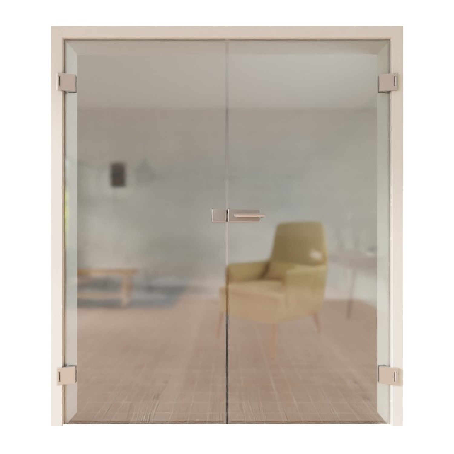GARANT Ganzglas Doppelflügeltür Klarglas Ornament