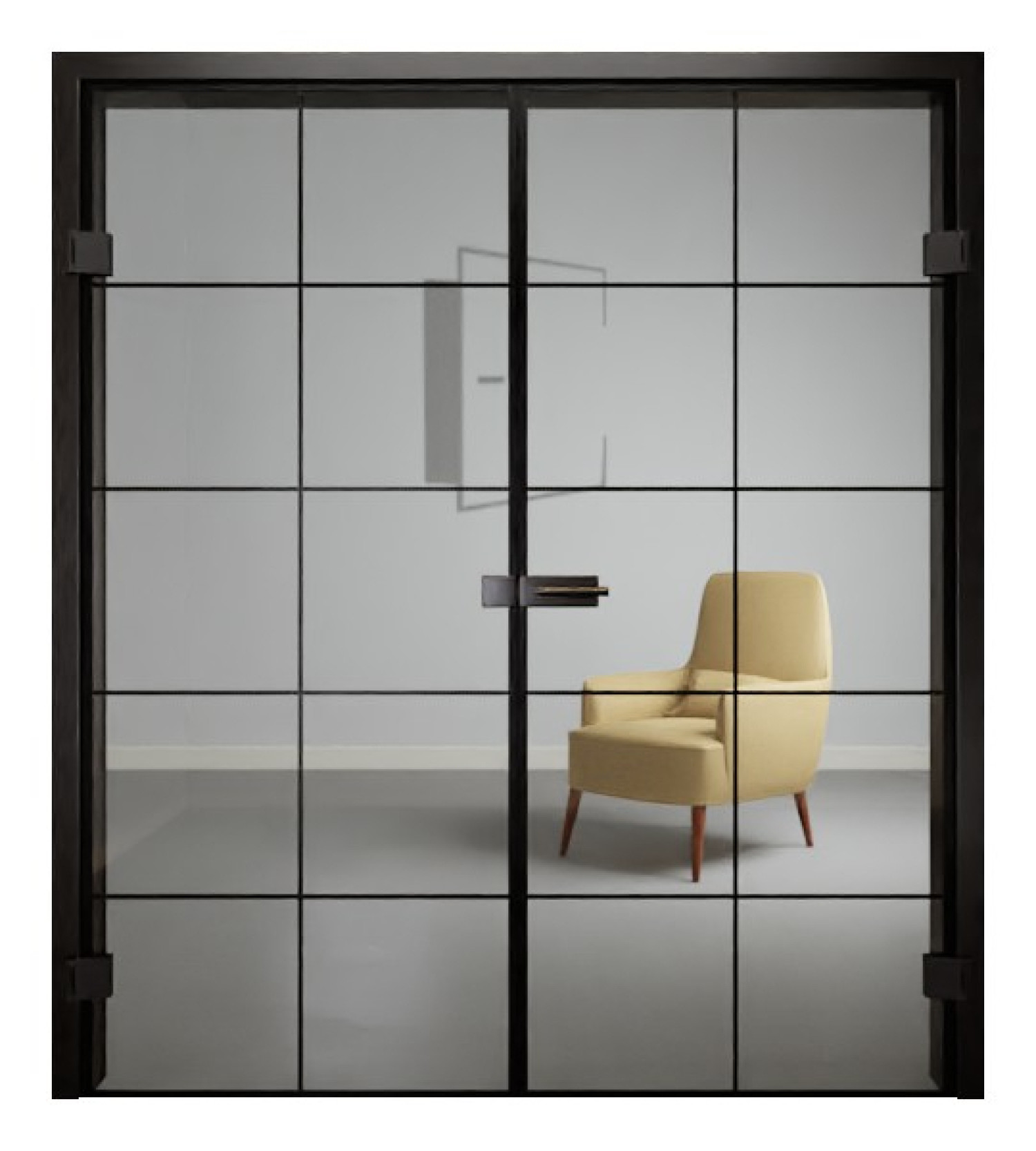 ERKELENZ Ganzglas Doppelflügeltür BlackLine Cubus 2 