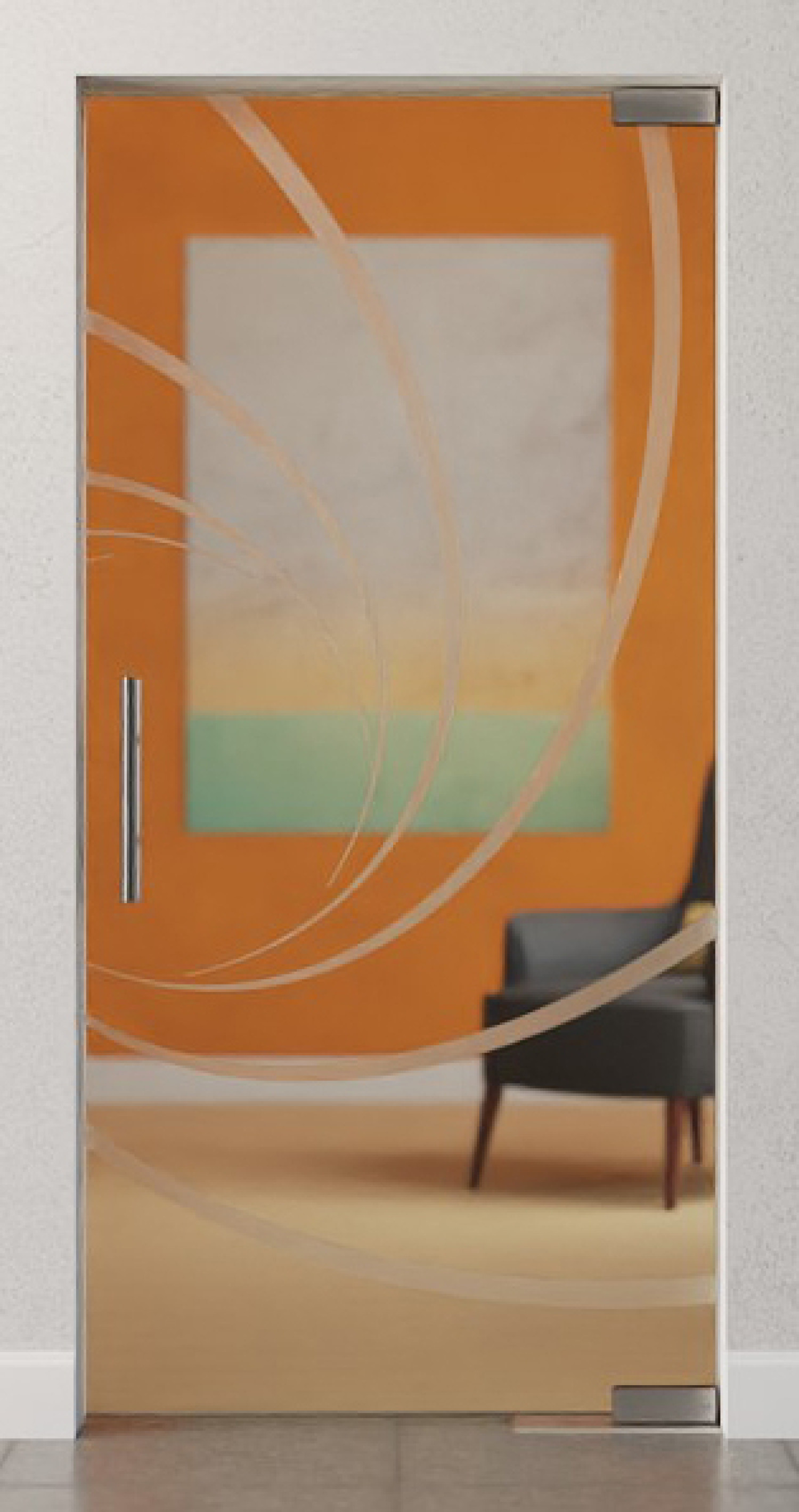 Bild von Cristall Motiv matt Glaspendeltür DORMA Mundus BTS Variante 1 - Erkelenz