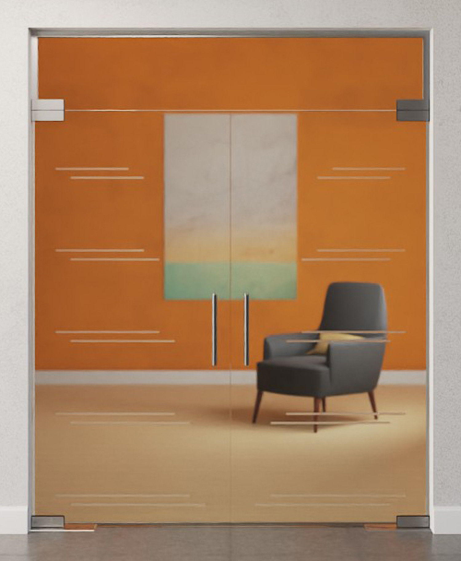 Bild von Aida Motiv matt 2-flg. Glaspendeltür mit Oberlicht DORMA Mundus BTS Variante 10 - Erkelenz