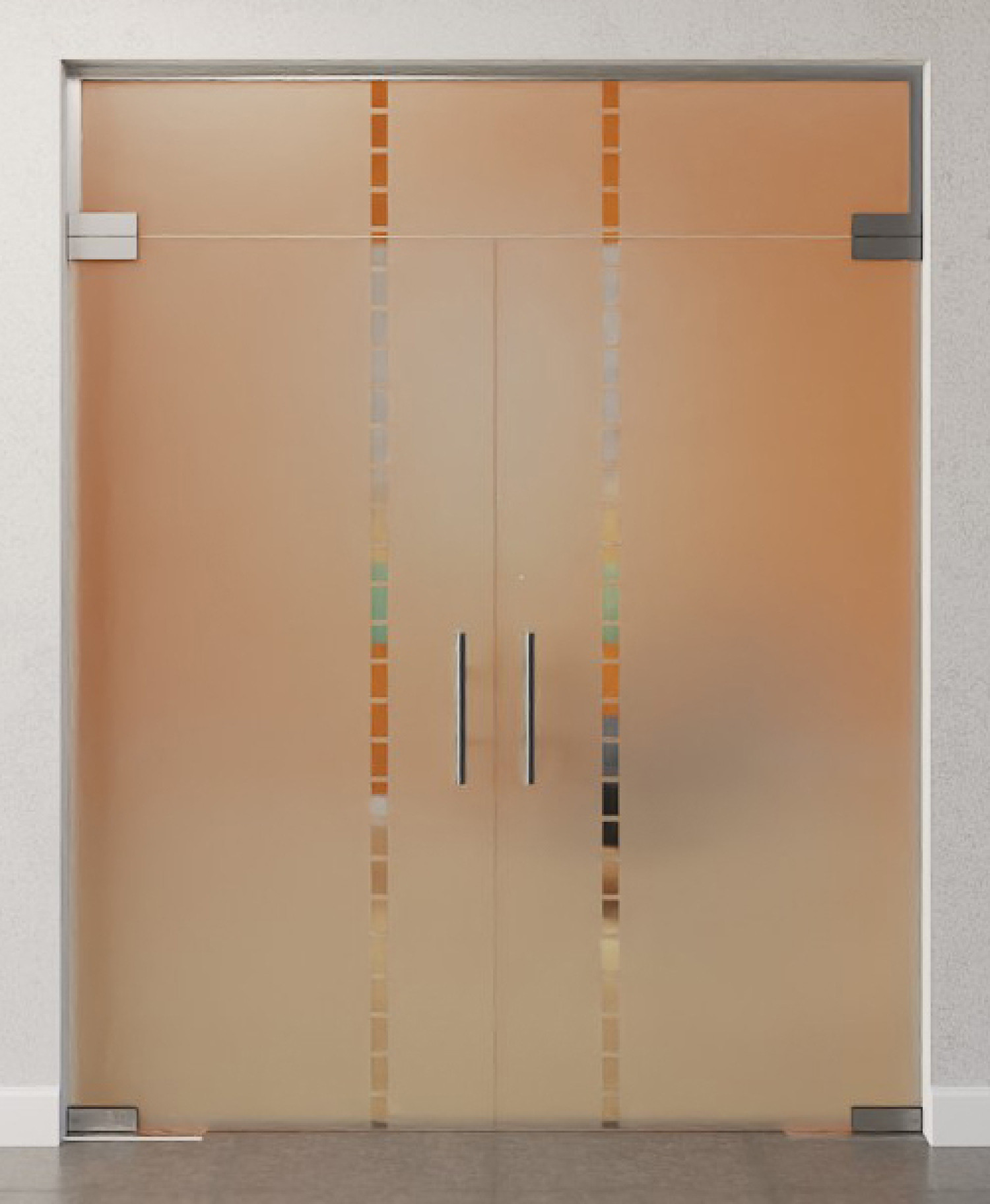 Bild von Algo Motiv klar 2-flg. Glaspendeltür mit Oberlicht DORMA Mundus BTS Variante 10 - Erkelenz