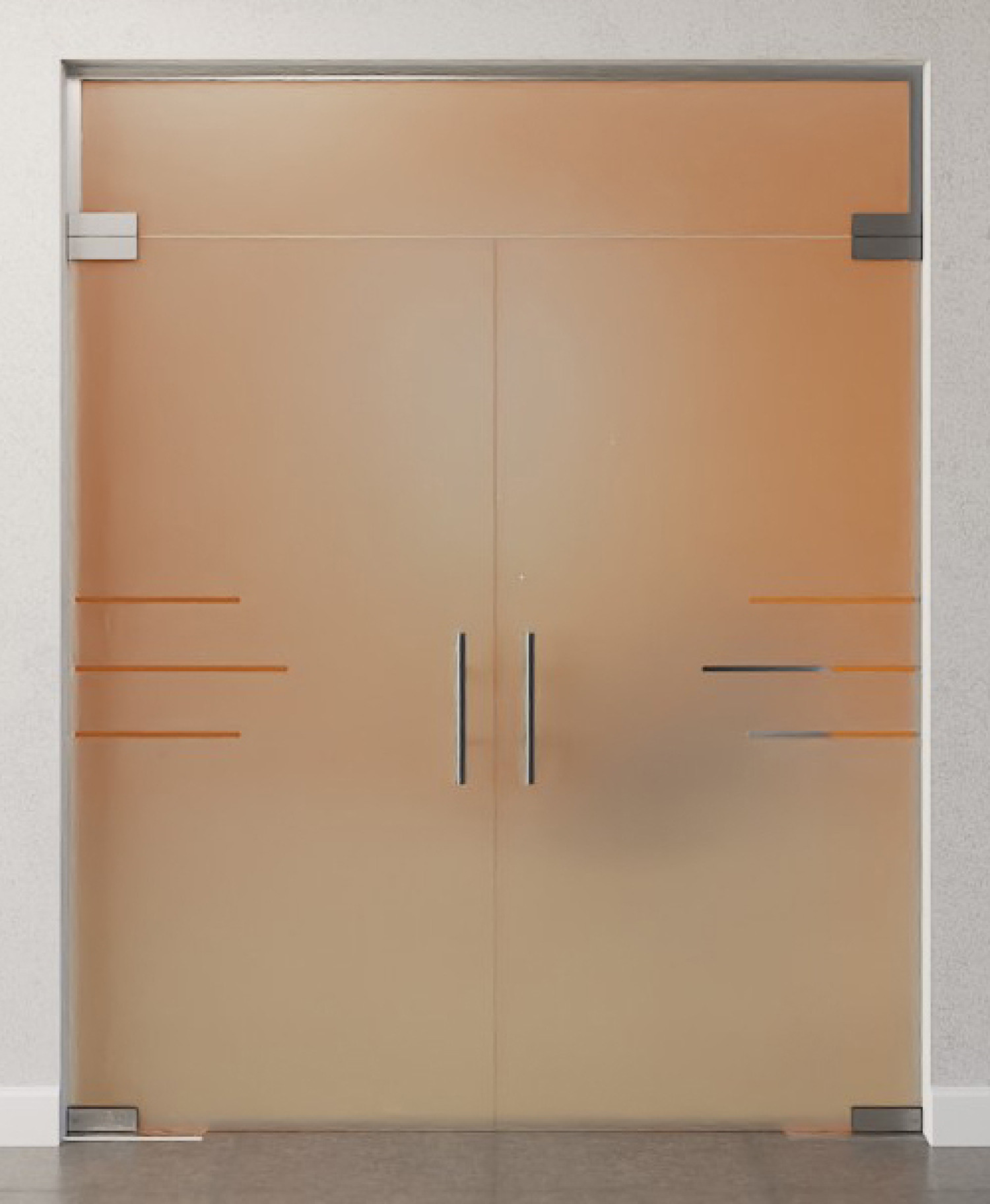 Bild von Bahia Motiv klar 2-flg. Glaspendeltür mit Oberlicht DORMA Mundus BTS Variante 10 - Erkelenz
